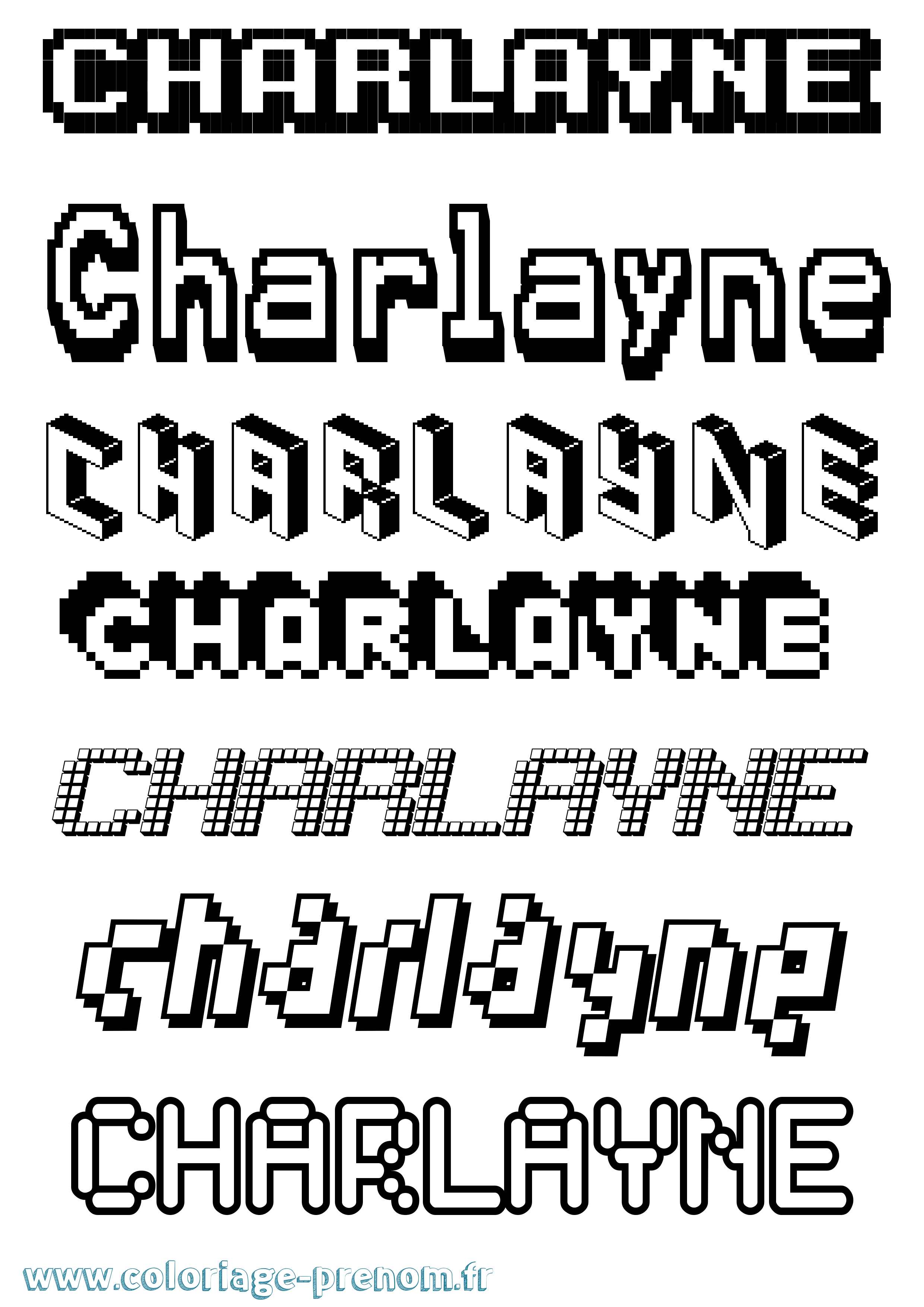Coloriage Charlayne Pixel Coloriage prénom Charlayne Pixel
