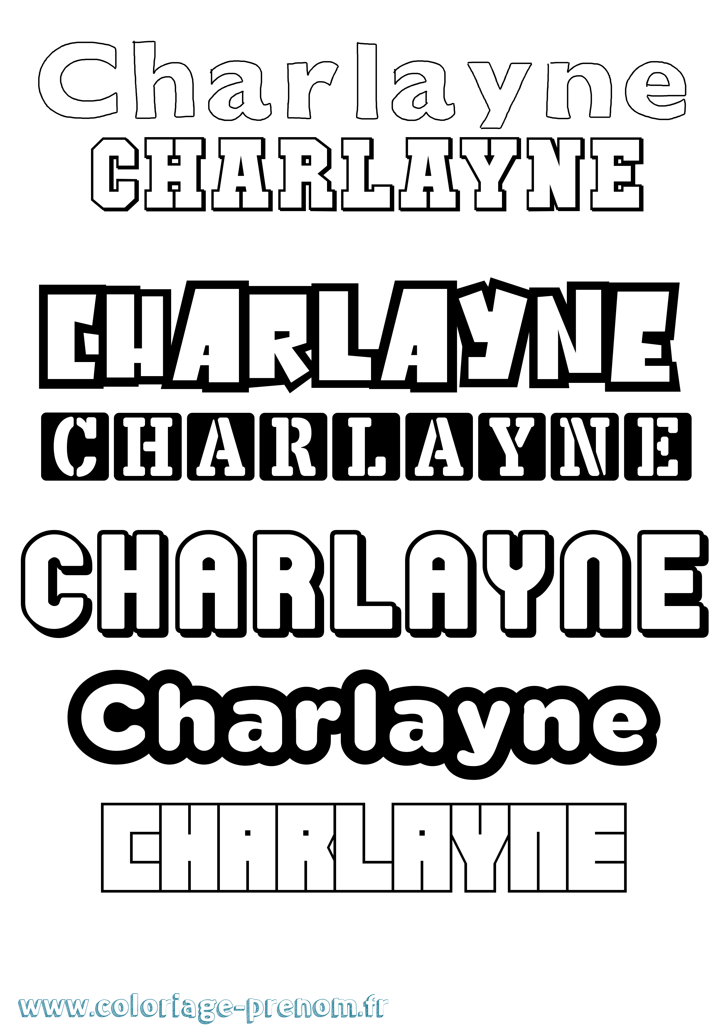 Coloriage Charlayne Simple Coloriage prénom Charlayne Simple