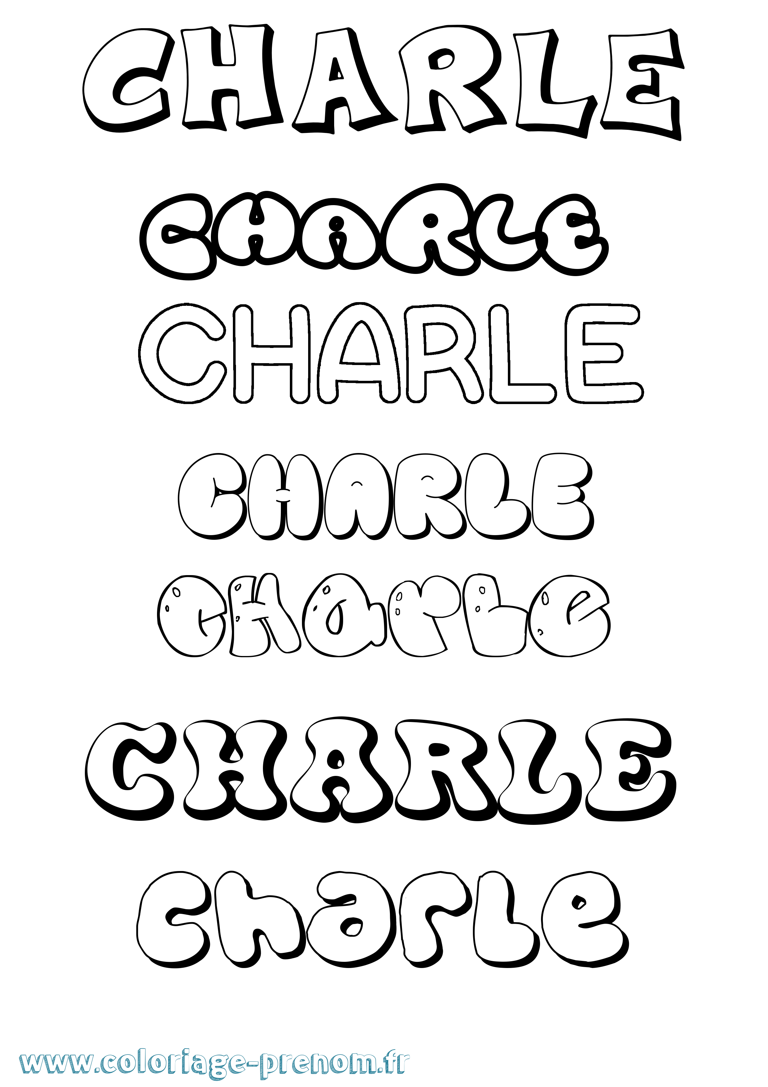 Coloriage Charle Bubble Coloriage prénom Charle Bubble