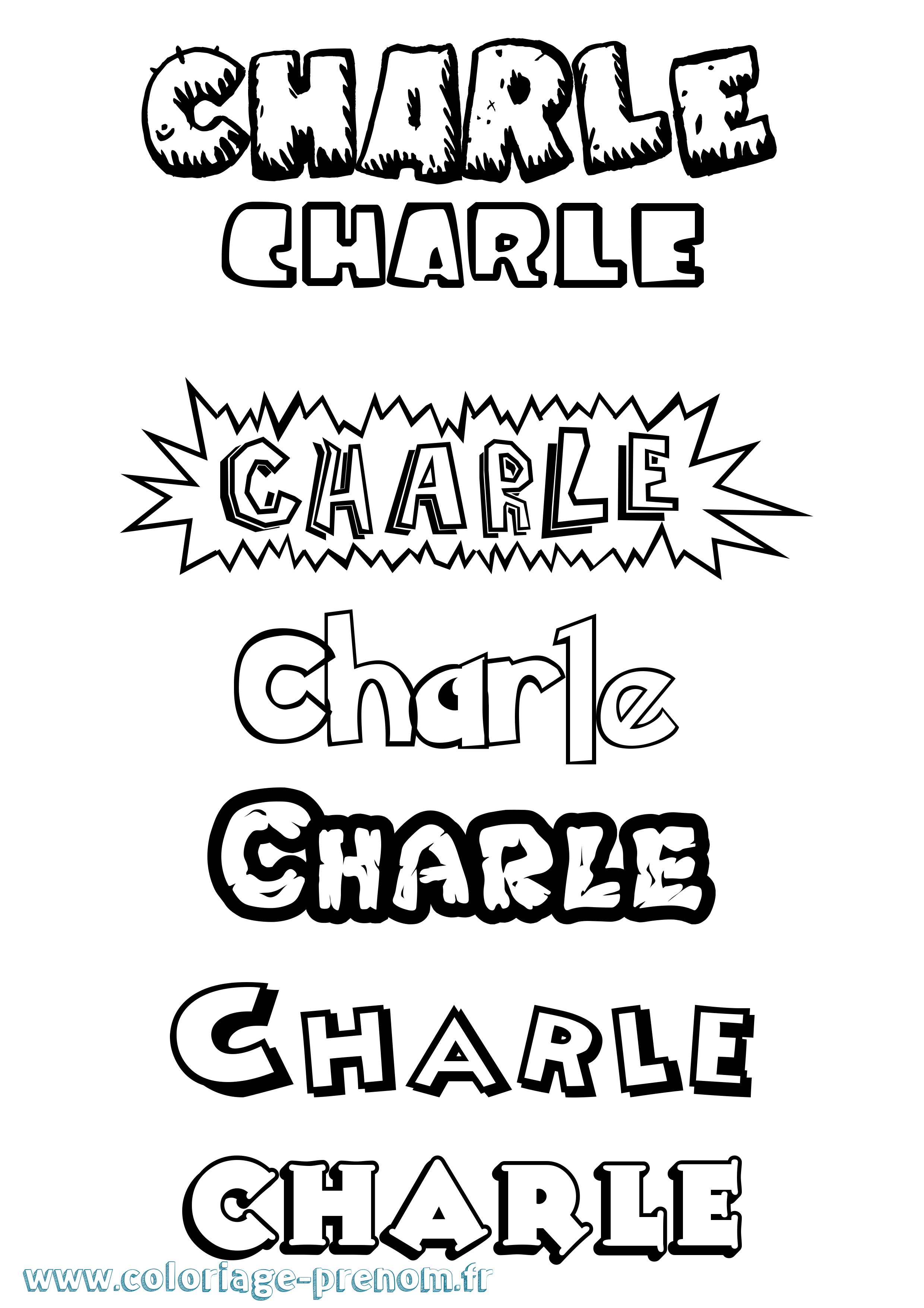 Coloriage Charle Dessin Animé Coloriage prénom Charle Dessin Animé