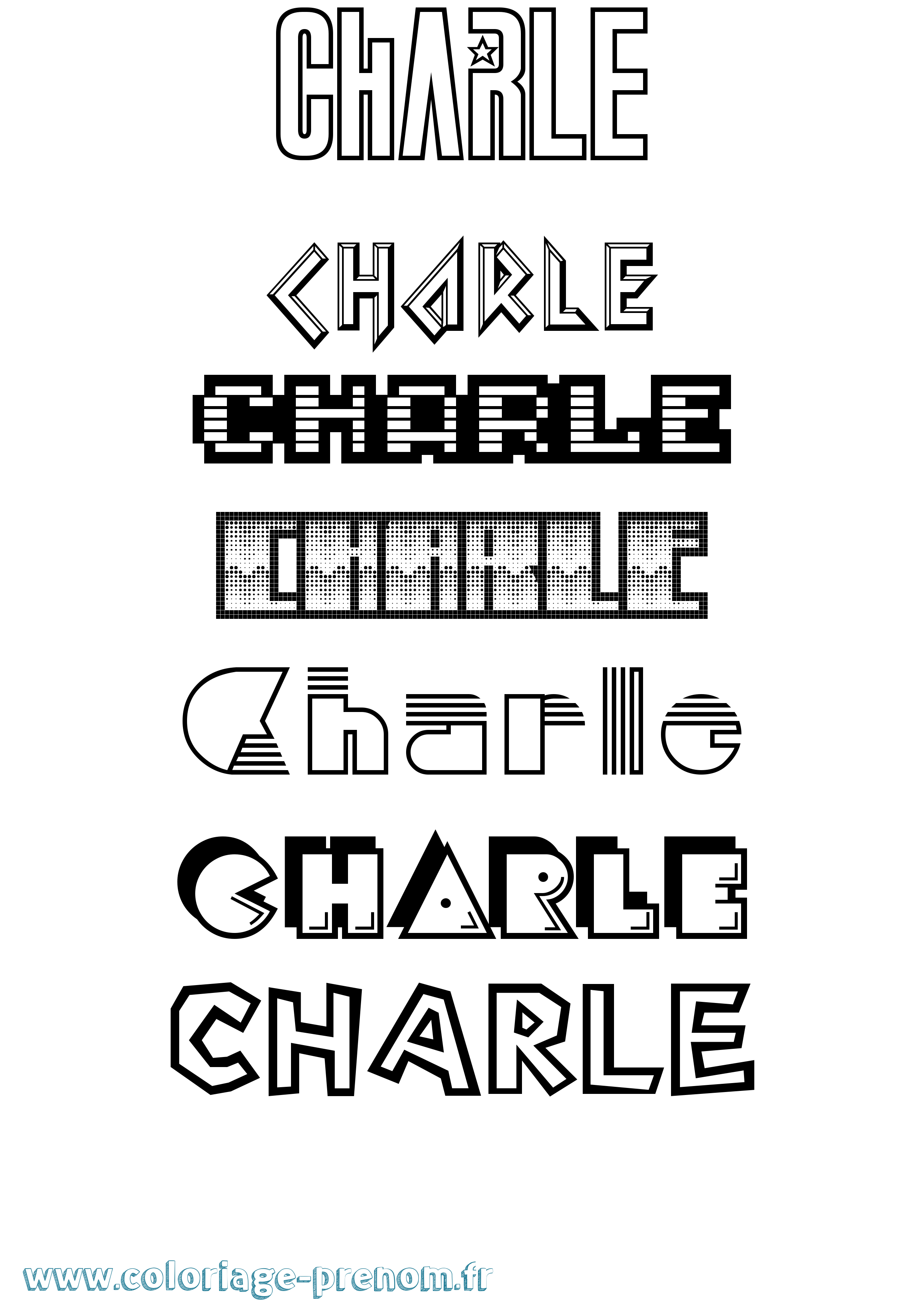 Coloriage Charle Jeux Vidéos Coloriage prénom Charle Jeux Vidéos