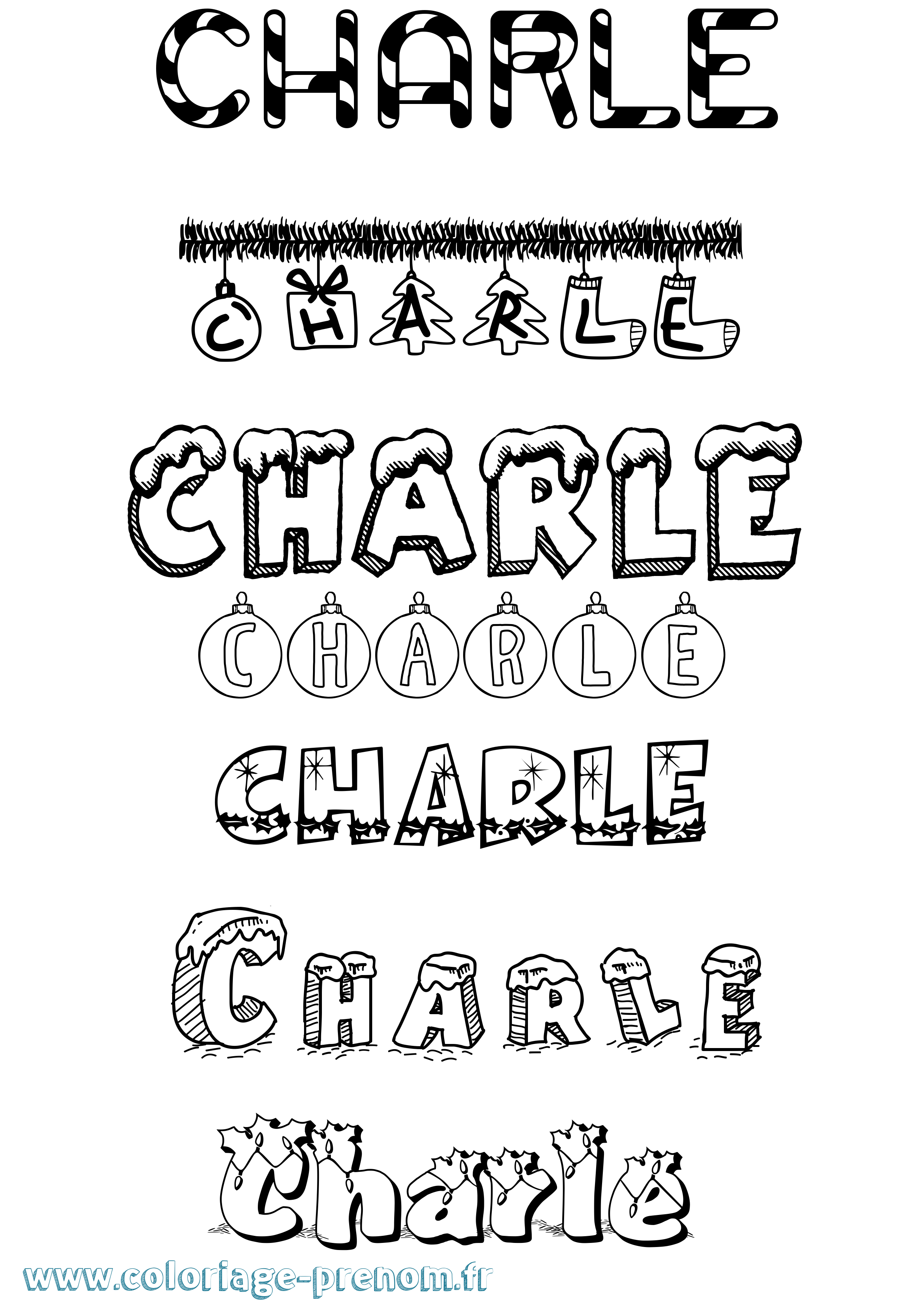 Coloriage Charle Noël Coloriage prénom Charle Noël