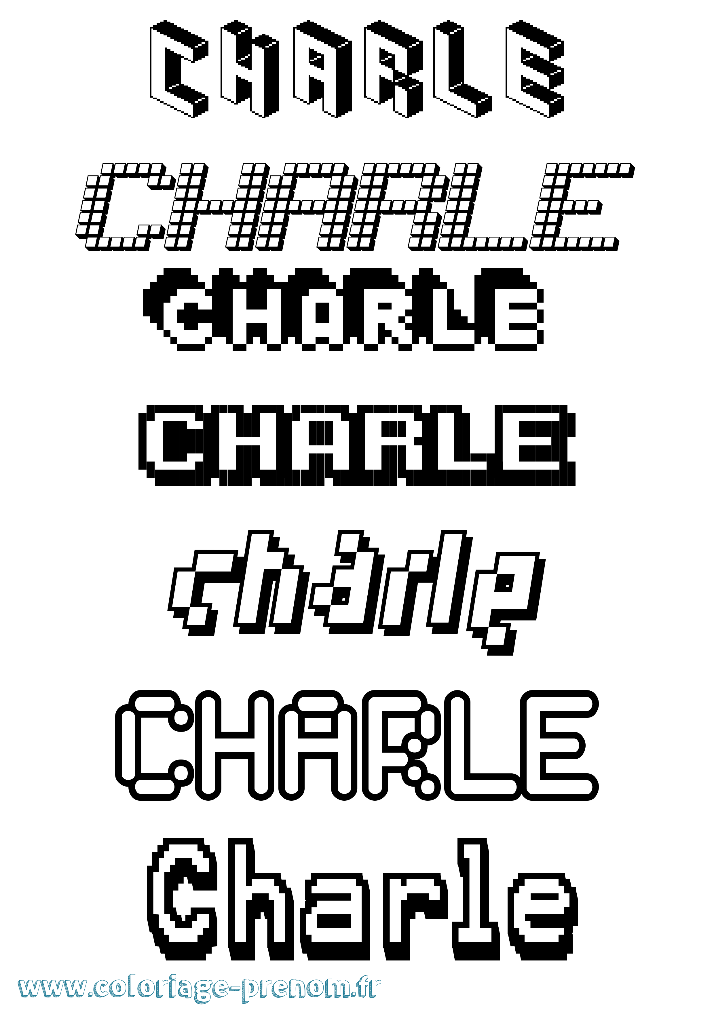 Coloriage Charle Pixel Coloriage prénom Charle Pixel
