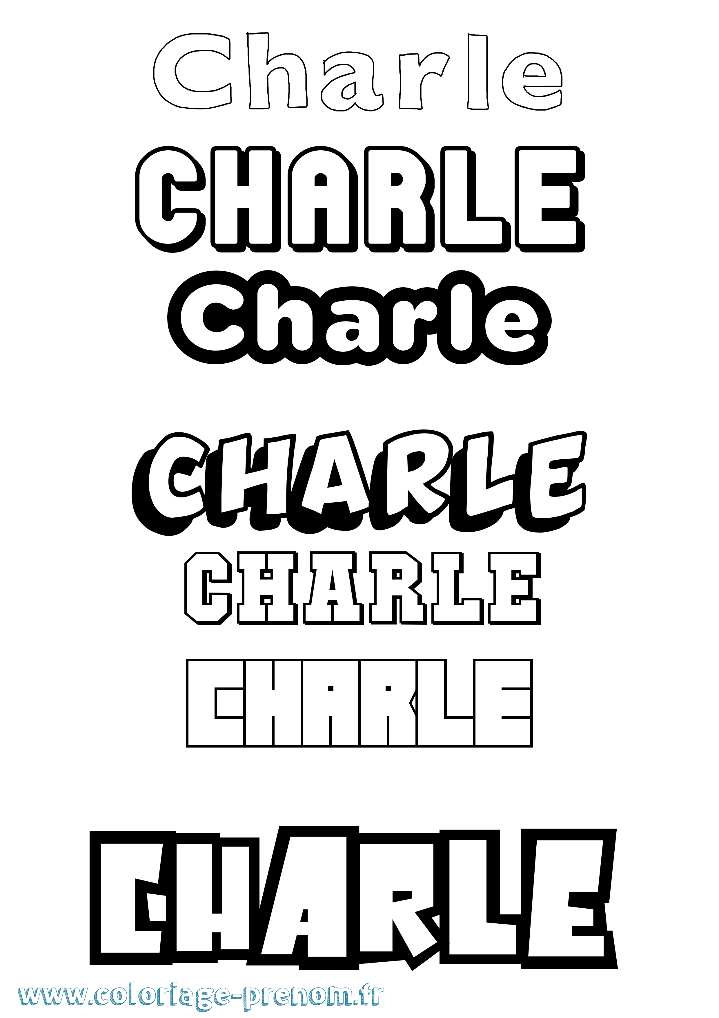 Coloriage Charle Simple Coloriage prénom Charle Simple