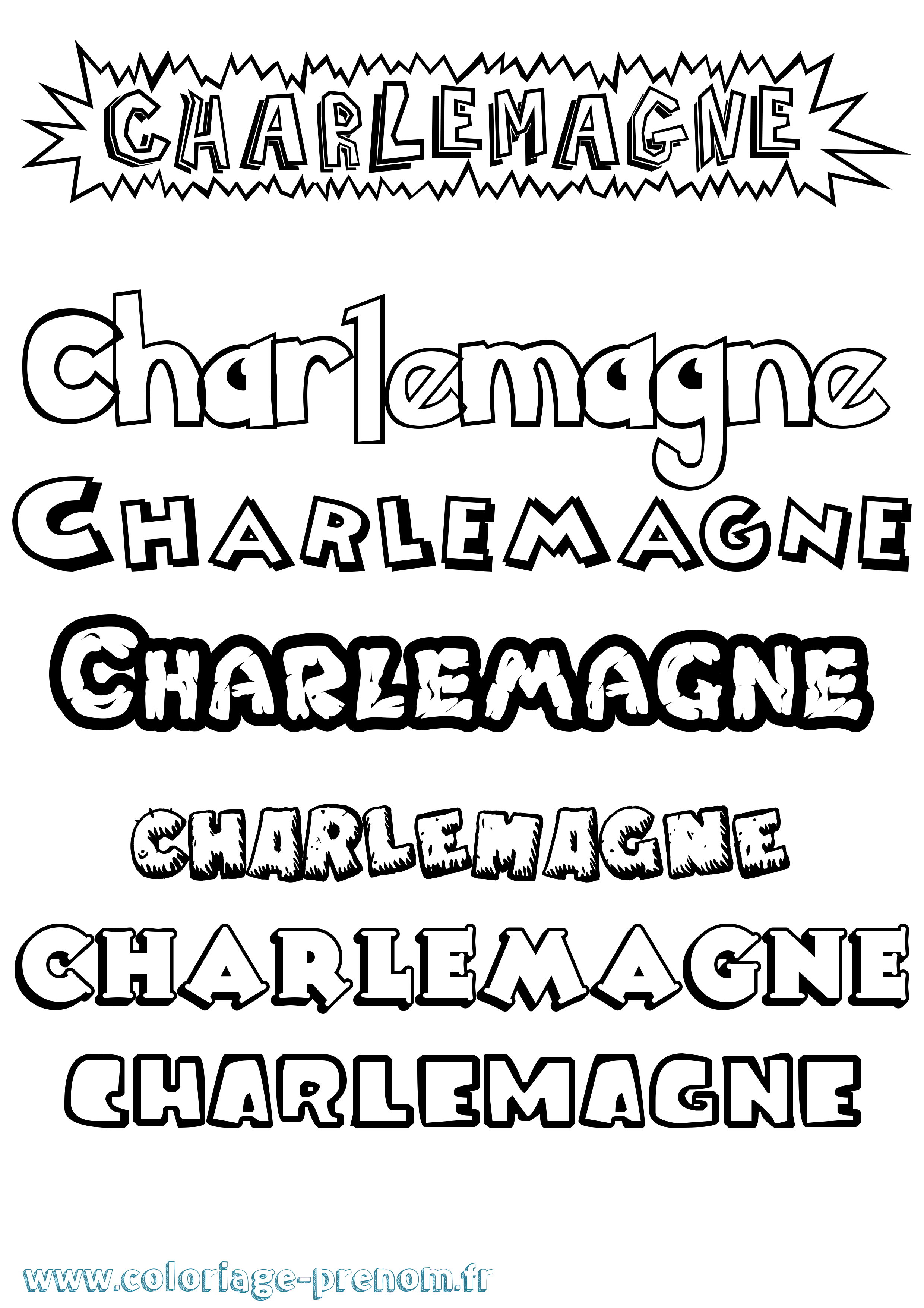 Coloriage Charlemagne Dessin Animé Coloriage prénom Charlemagne Dessin Animé