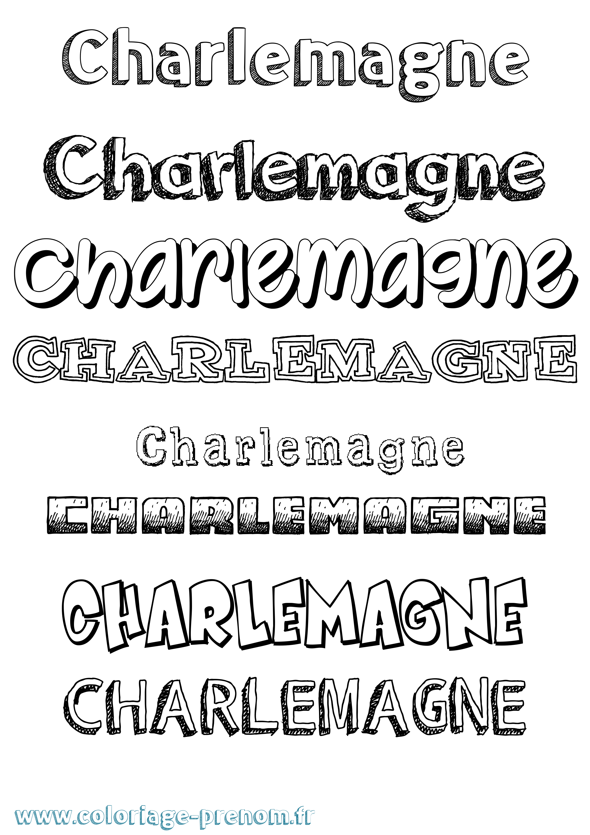 Coloriage Charlemagne Dessiné Coloriage prénom Charlemagne Dessiné