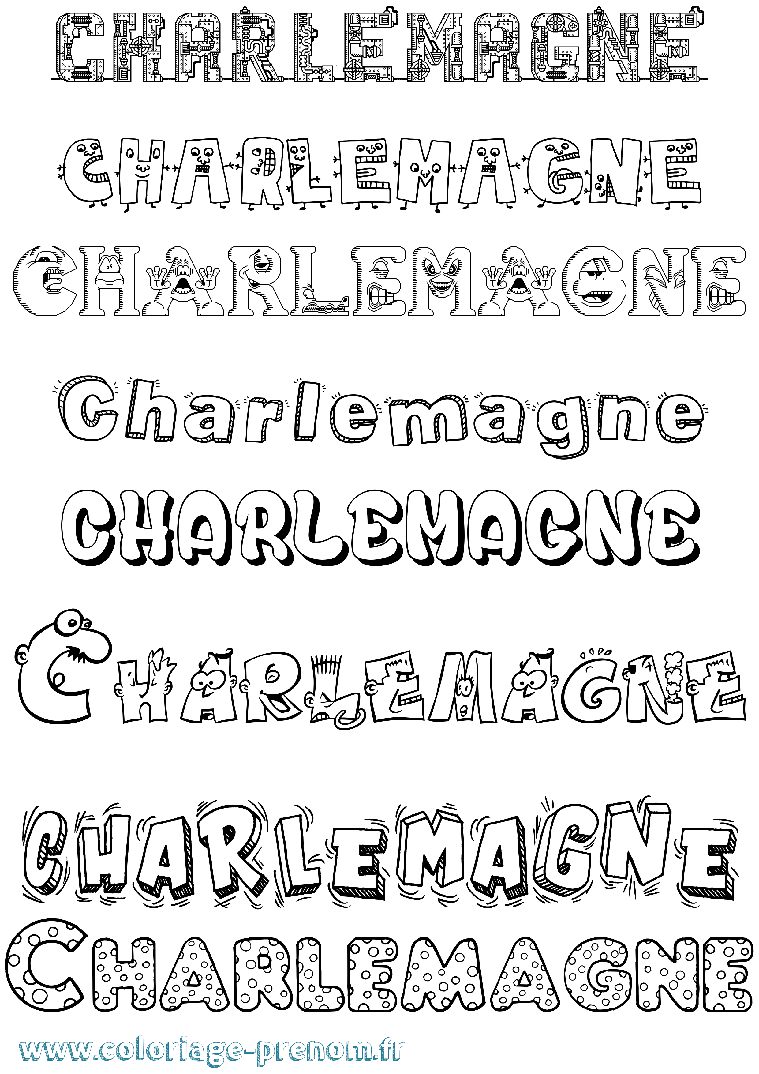 Coloriage Charlemagne Fun Coloriage prénom Charlemagne Fun