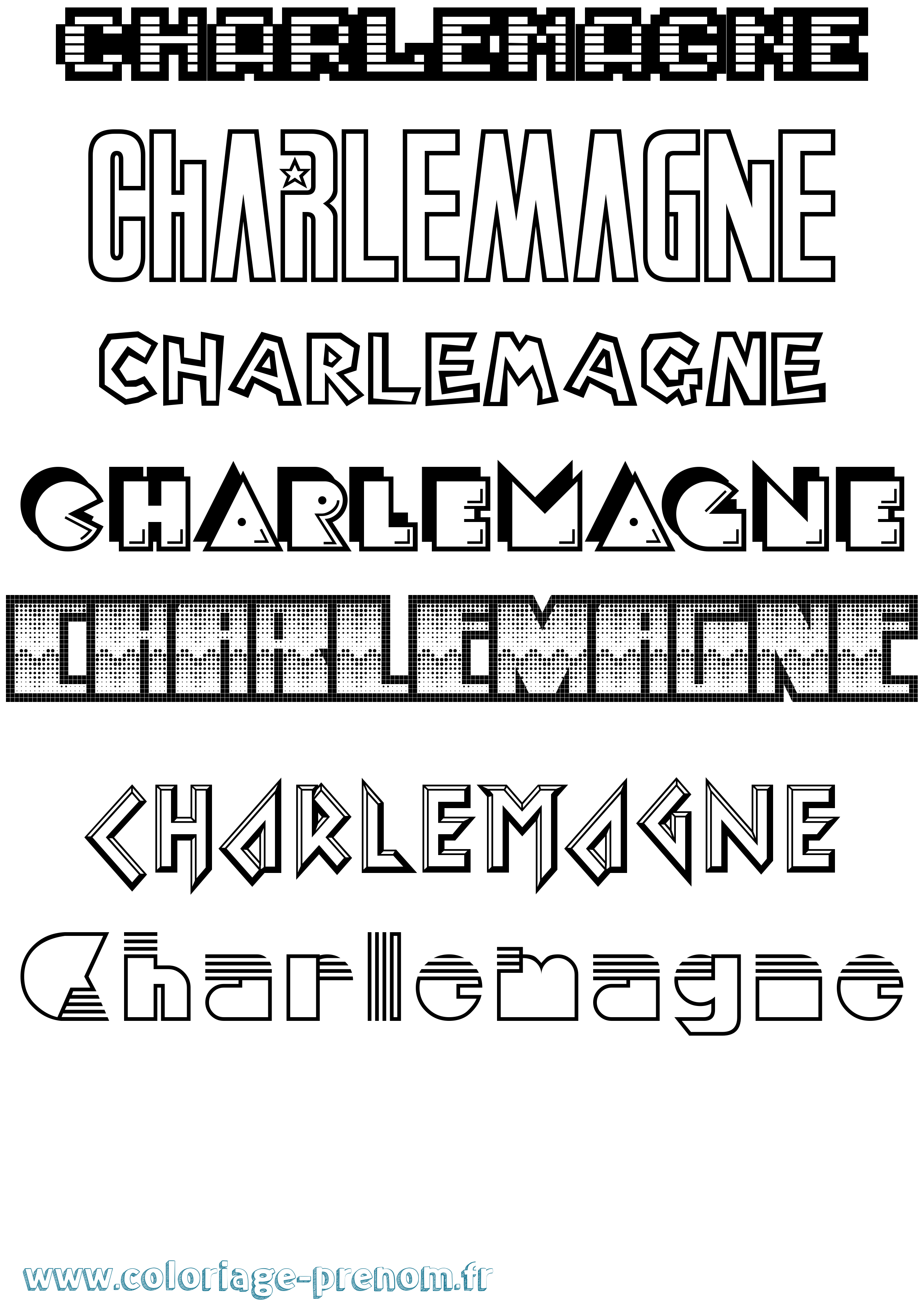 Coloriage Charlemagne Jeux Vidéos Coloriage prénom Charlemagne Jeux Vidéos