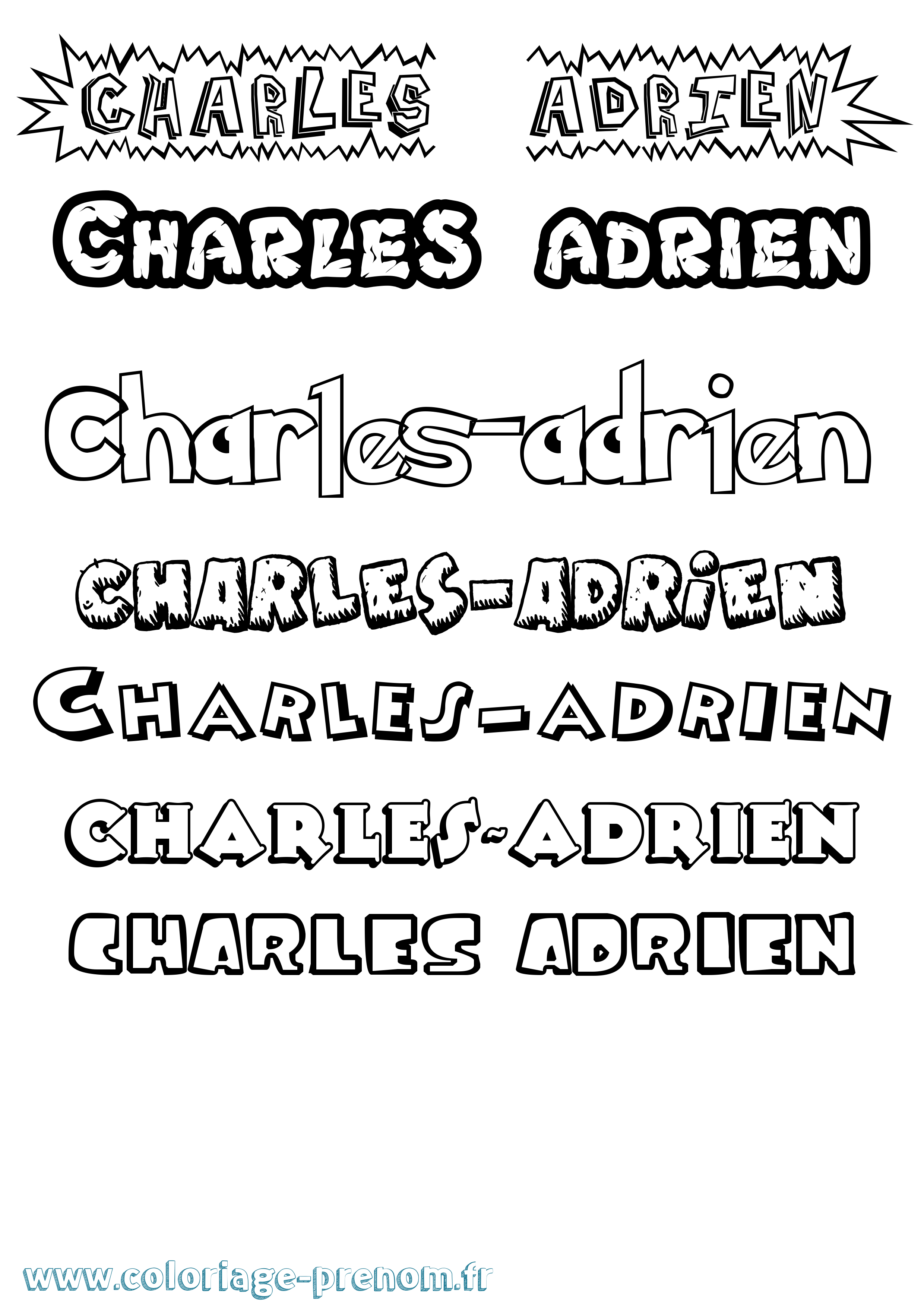 Coloriage Charles-Adrien Dessin Animé Coloriage prénom Charles-Adrien Dessin Animé