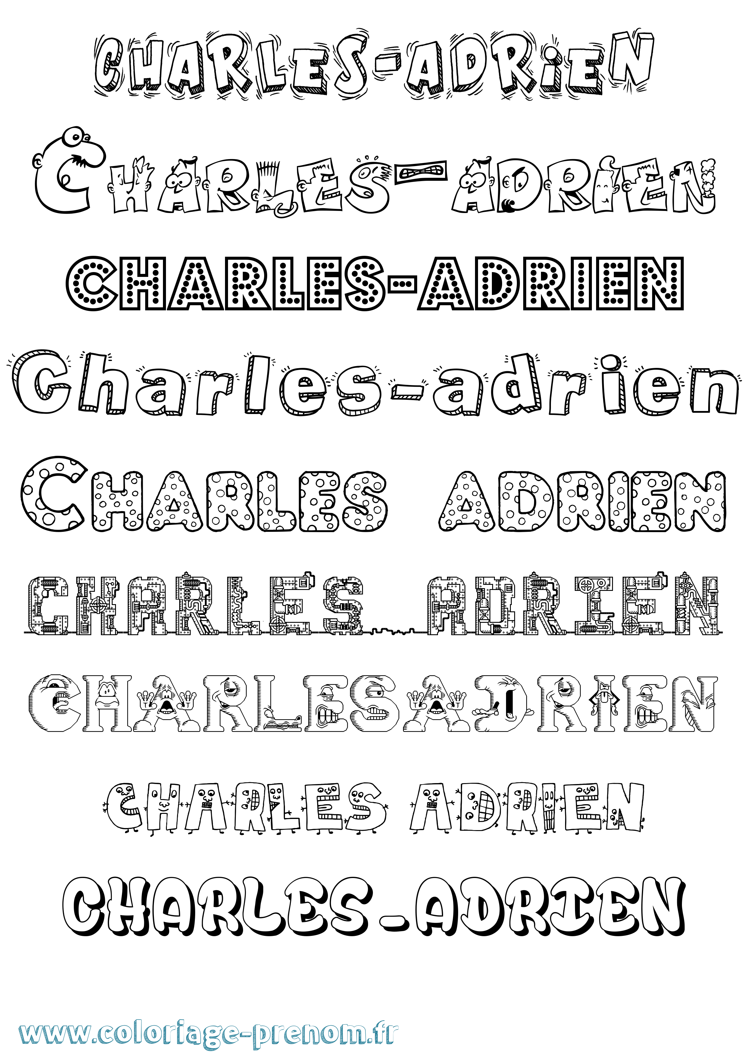 Coloriage Charles-Adrien Fun Coloriage prénom Charles-Adrien Fun