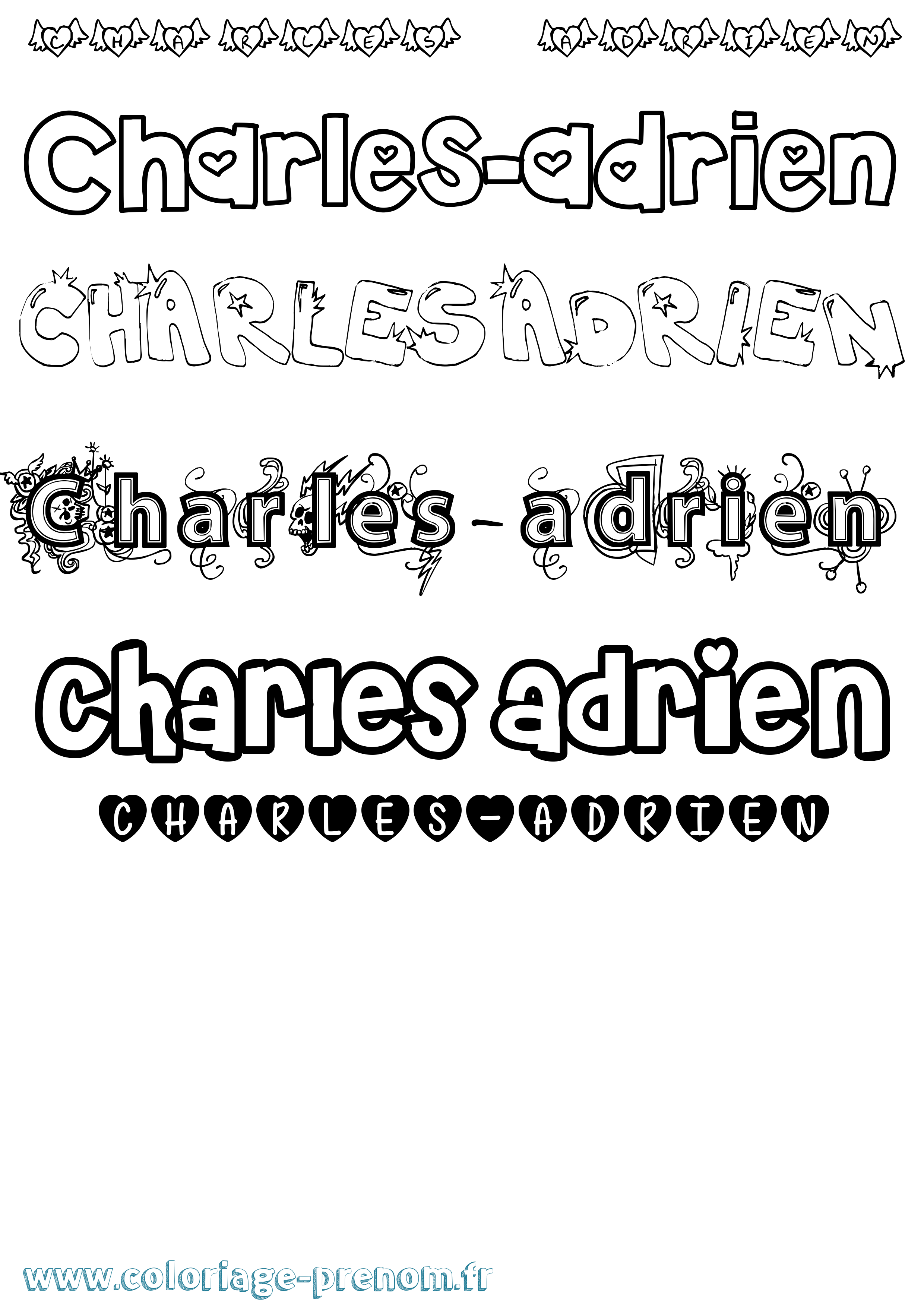 Coloriage Charles-Adrien Girly Coloriage prénom Charles-Adrien Girly