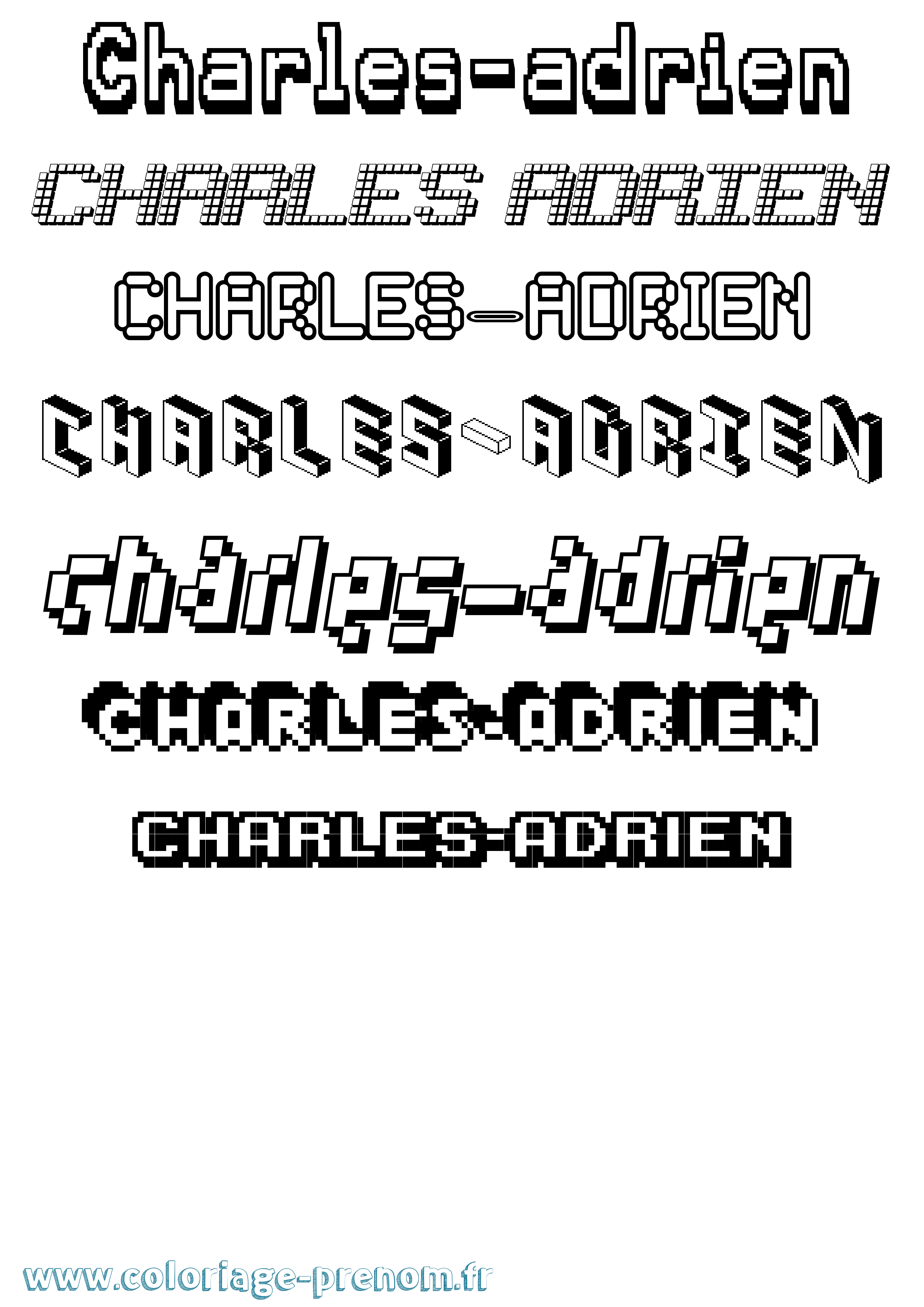 Coloriage Charles-Adrien Pixel Coloriage prénom Charles-Adrien Pixel