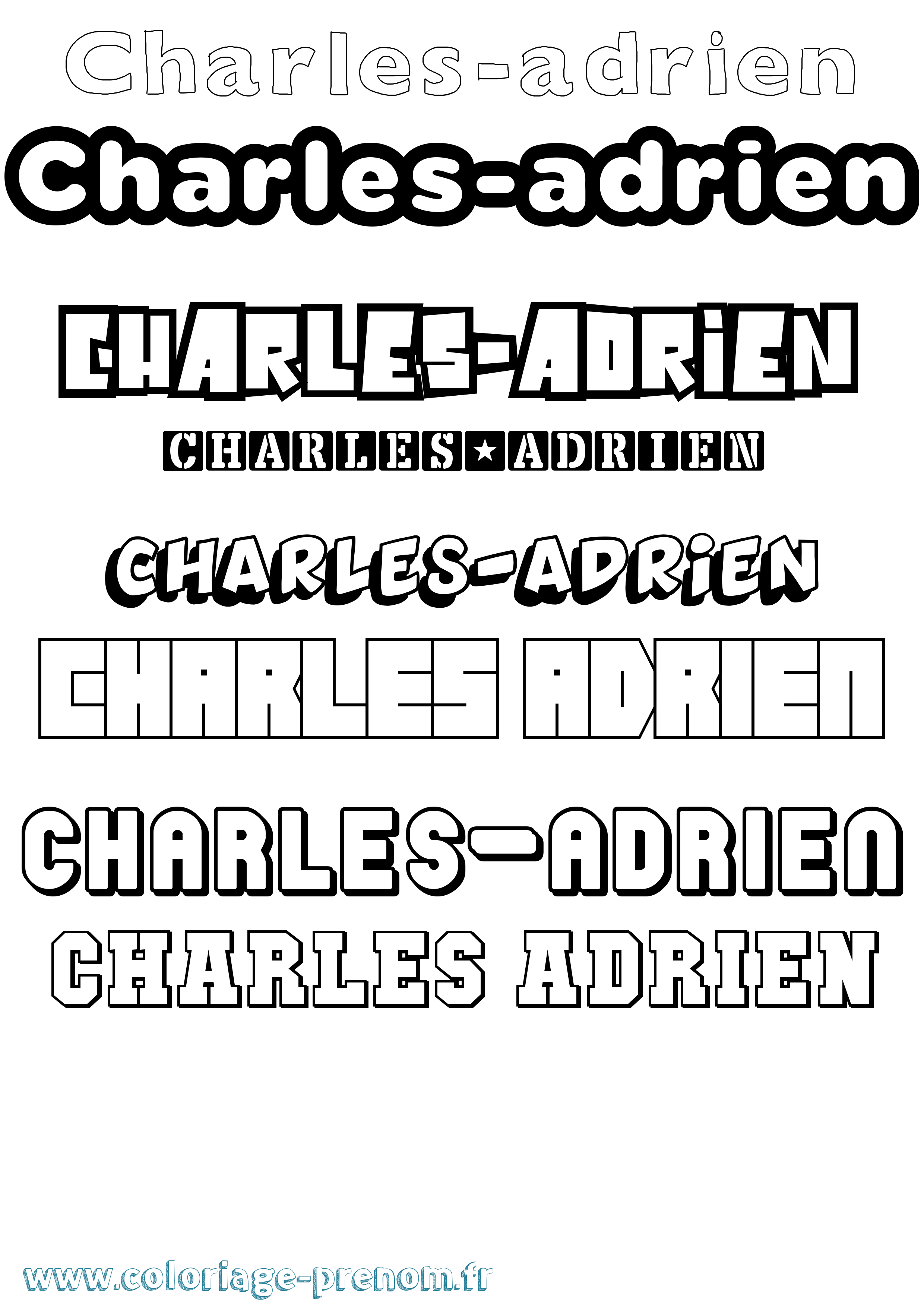 Coloriage Charles-Adrien Simple Coloriage prénom Charles-Adrien Simple