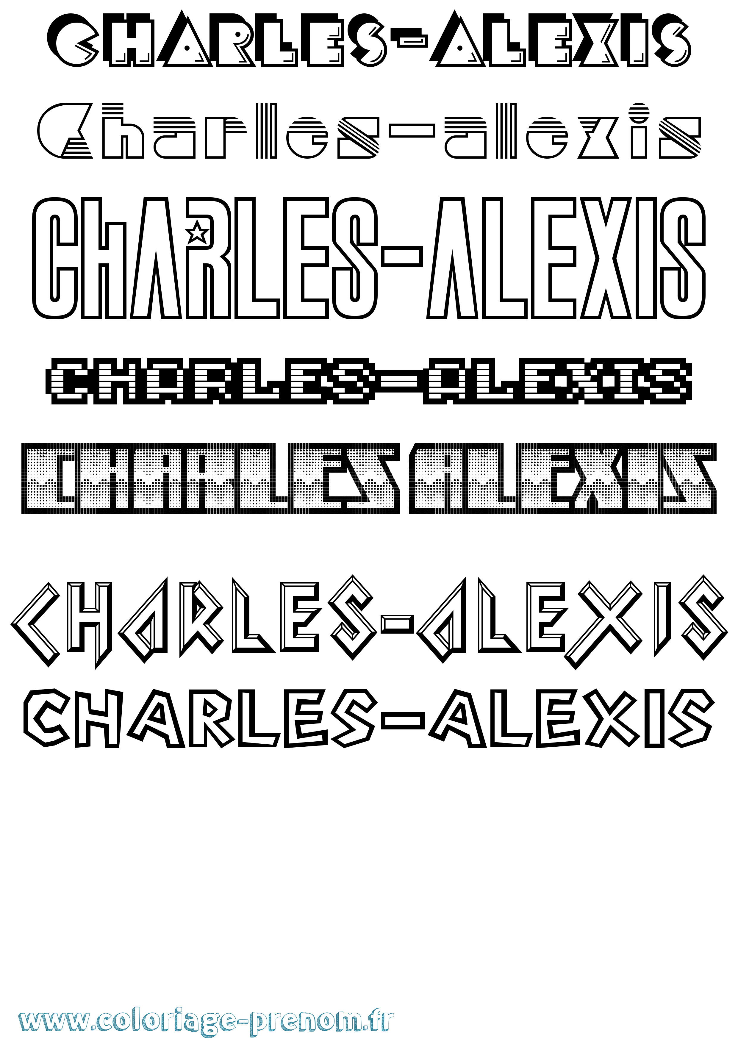 Coloriage Charles-Alexis Jeux Vidéos Coloriage prénom Charles-Alexis Jeux Vidéos