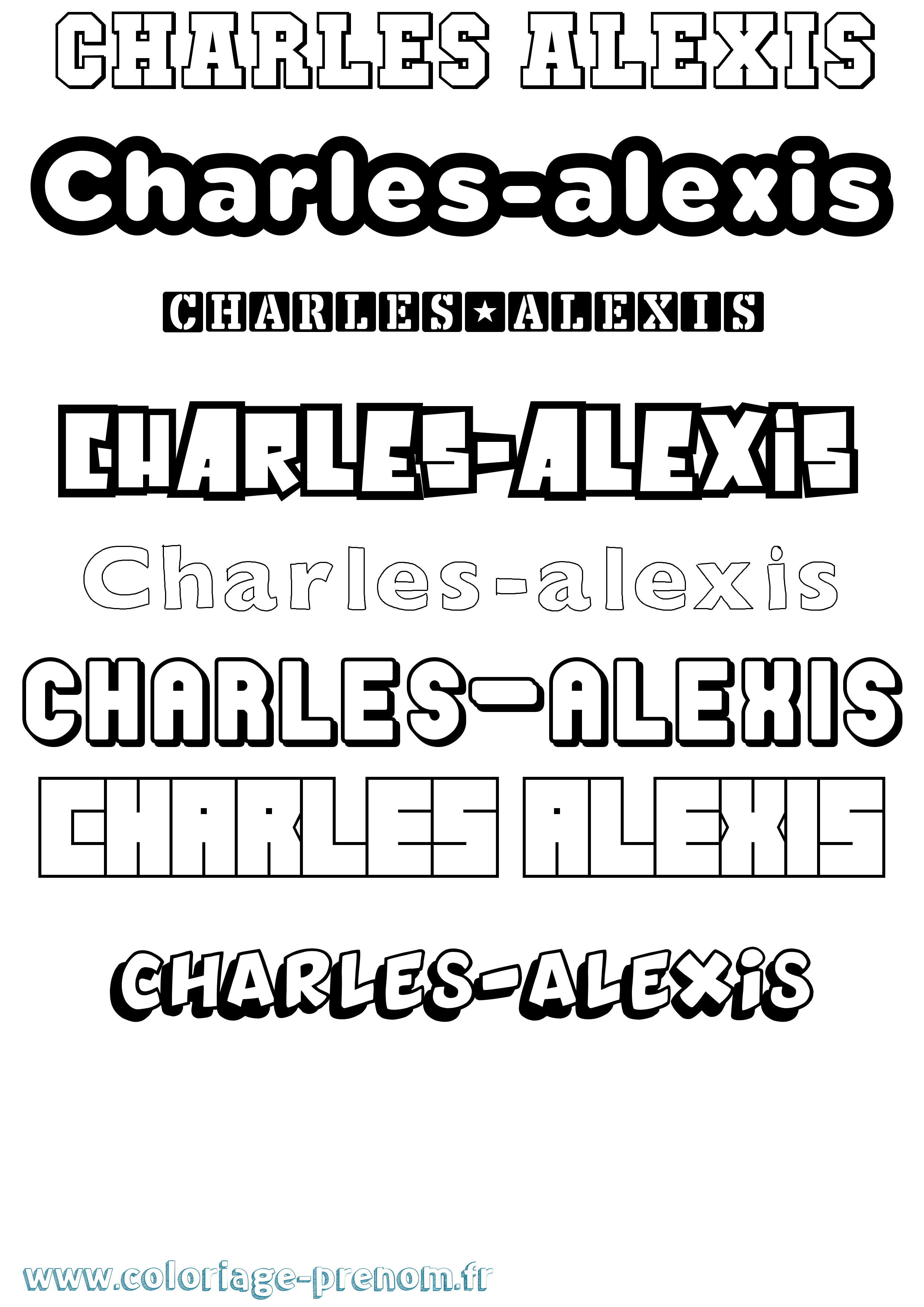 Coloriage Charles-Alexis Simple Coloriage prénom Charles-Alexis Simple