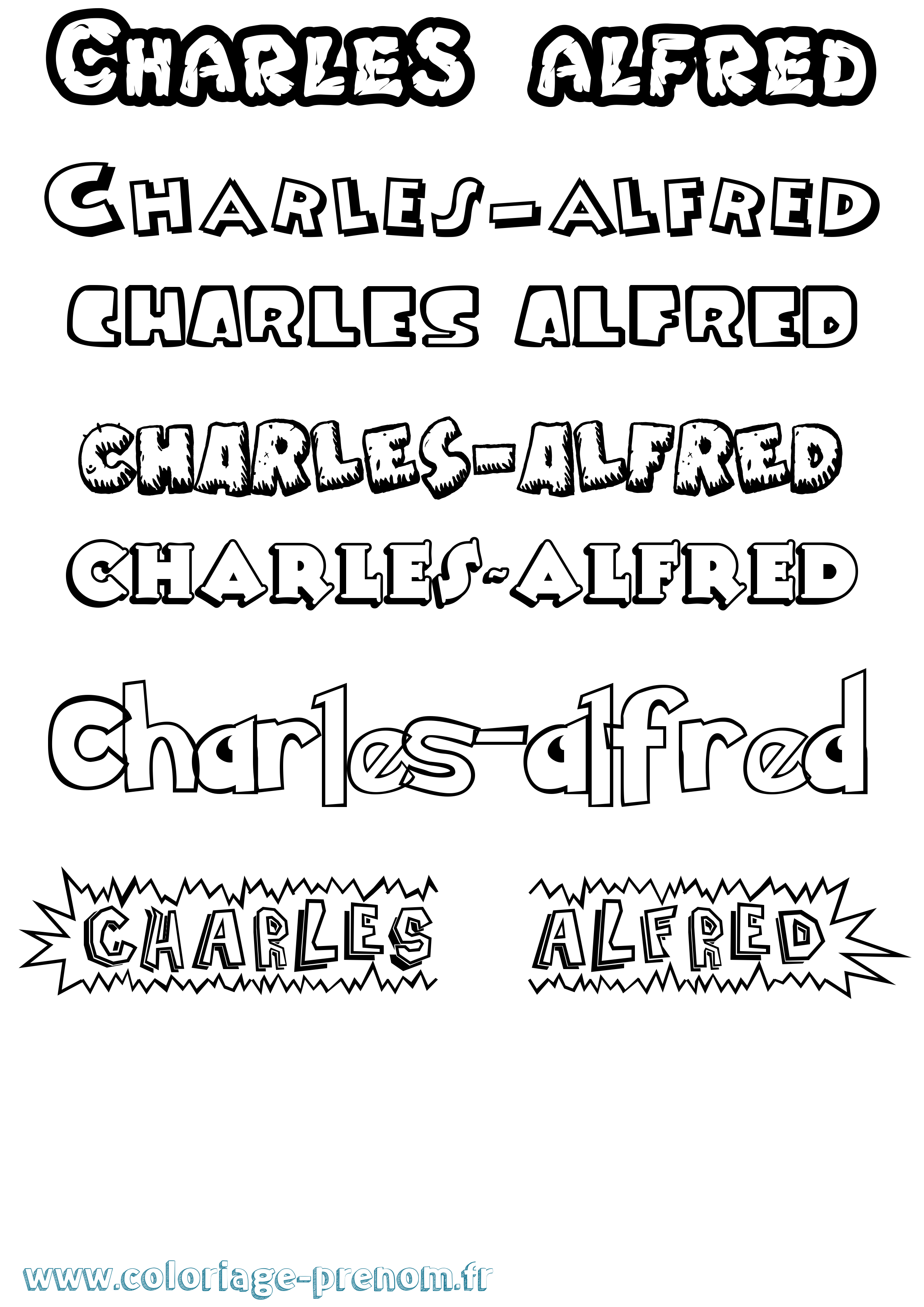 Coloriage Charles-Alfred Dessin Animé Coloriage prénom Charles-Alfred Dessin Animé