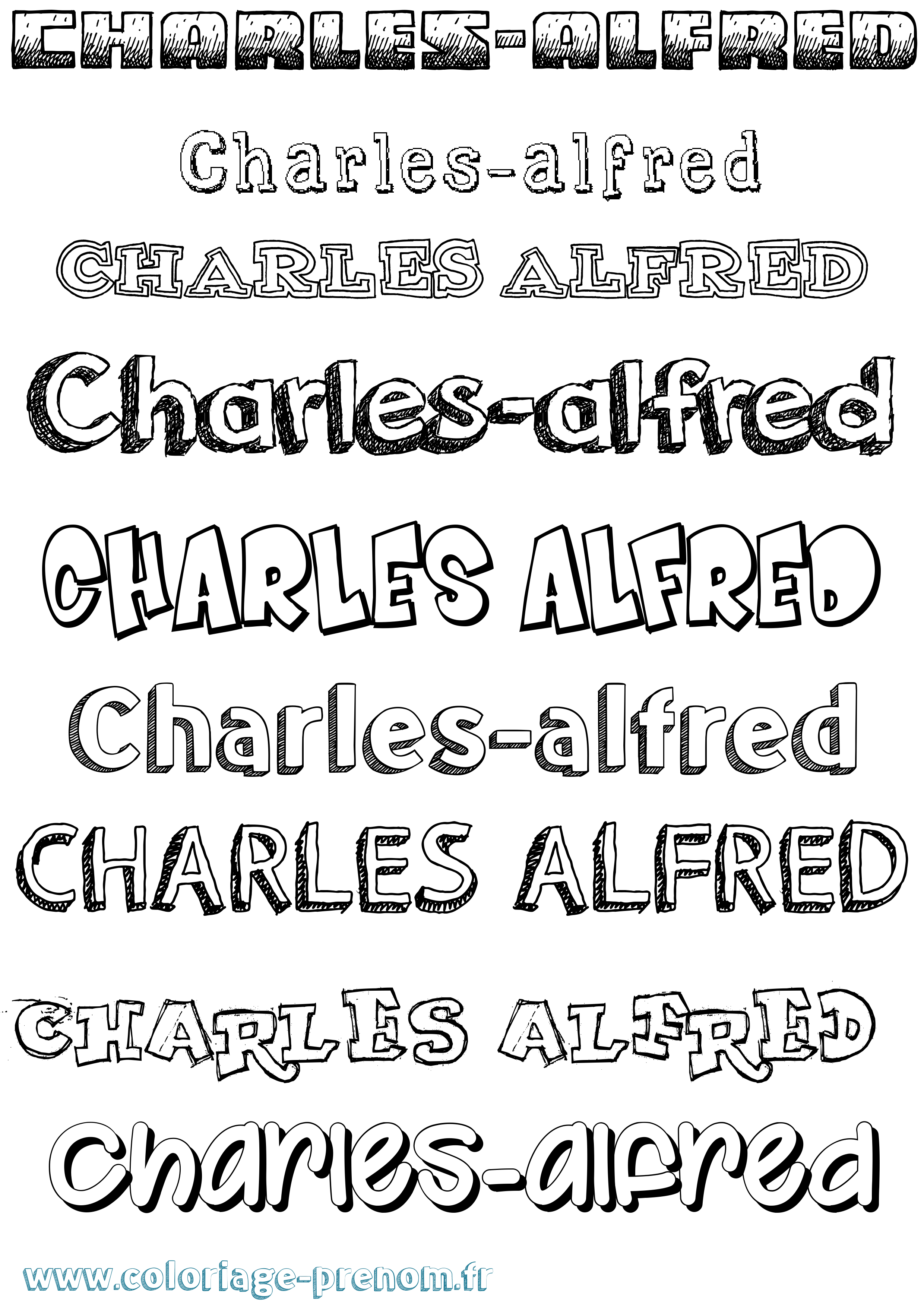 Coloriage Charles-Alfred Dessiné Coloriage prénom Charles-Alfred Dessiné