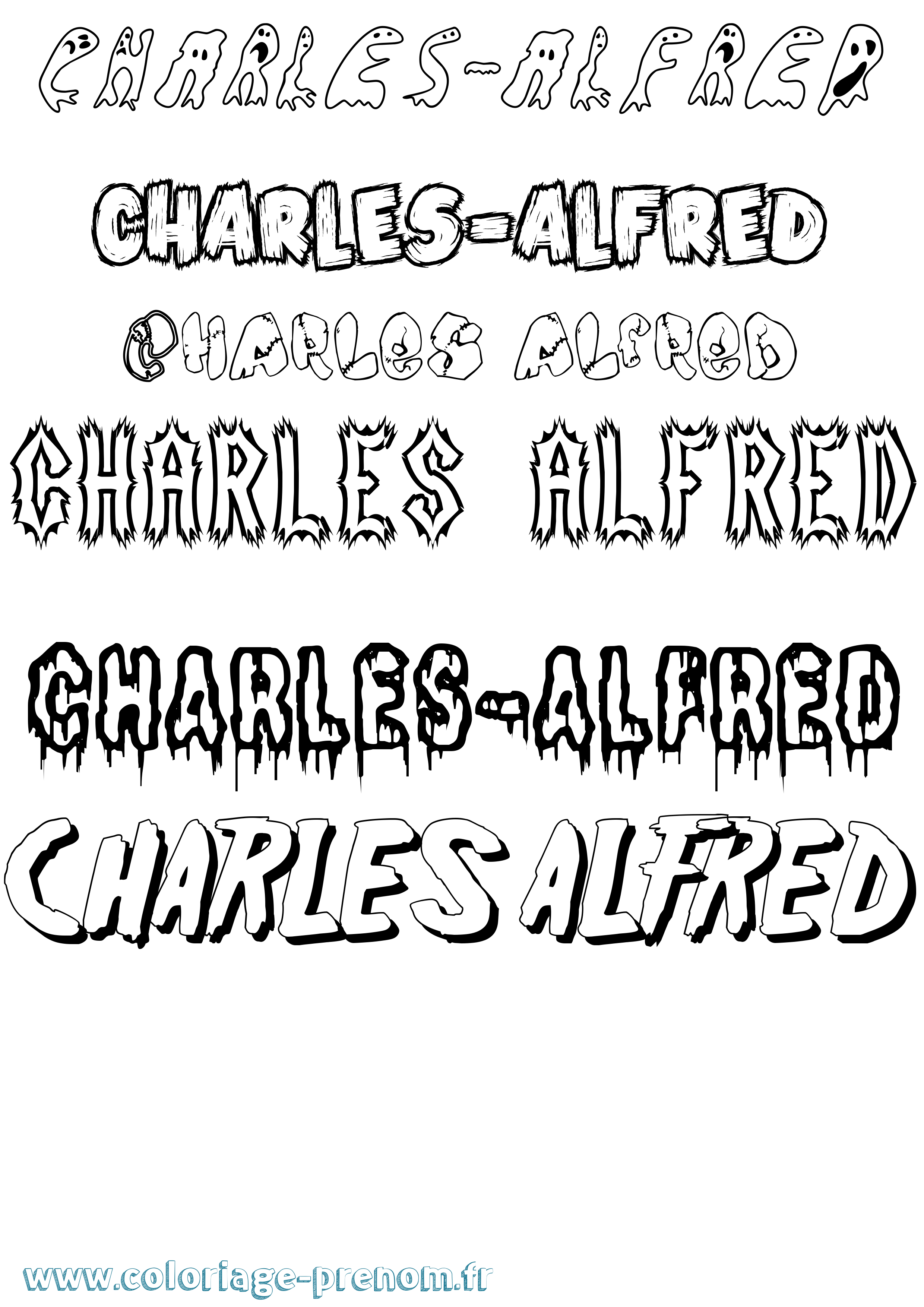 Coloriage Charles-Alfred Frisson Coloriage prénom Charles-Alfred Frisson