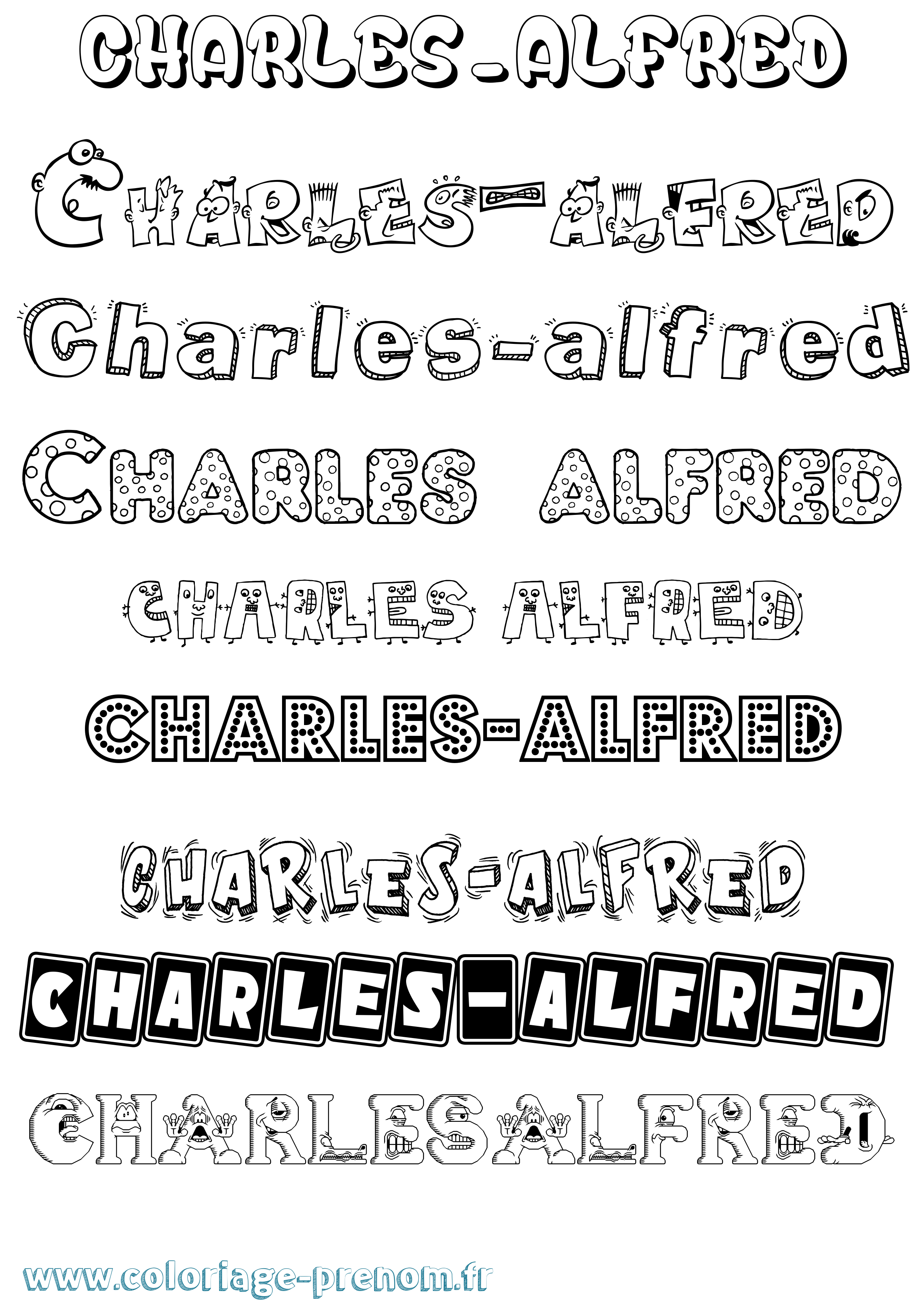 Coloriage Charles-Alfred Fun Coloriage prénom Charles-Alfred Fun