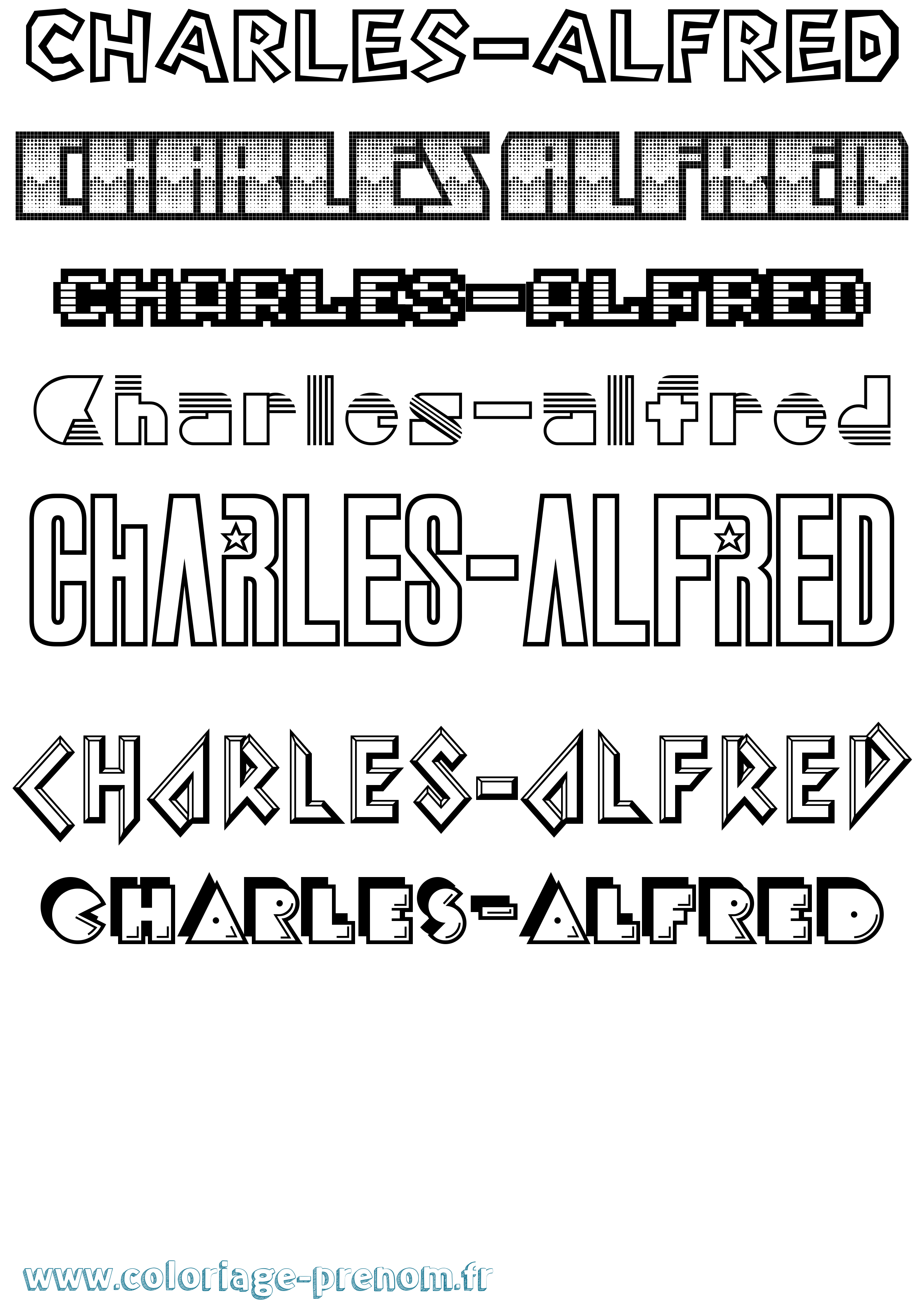 Coloriage Charles-Alfred Jeux Vidéos Coloriage prénom Charles-Alfred Jeux Vidéos