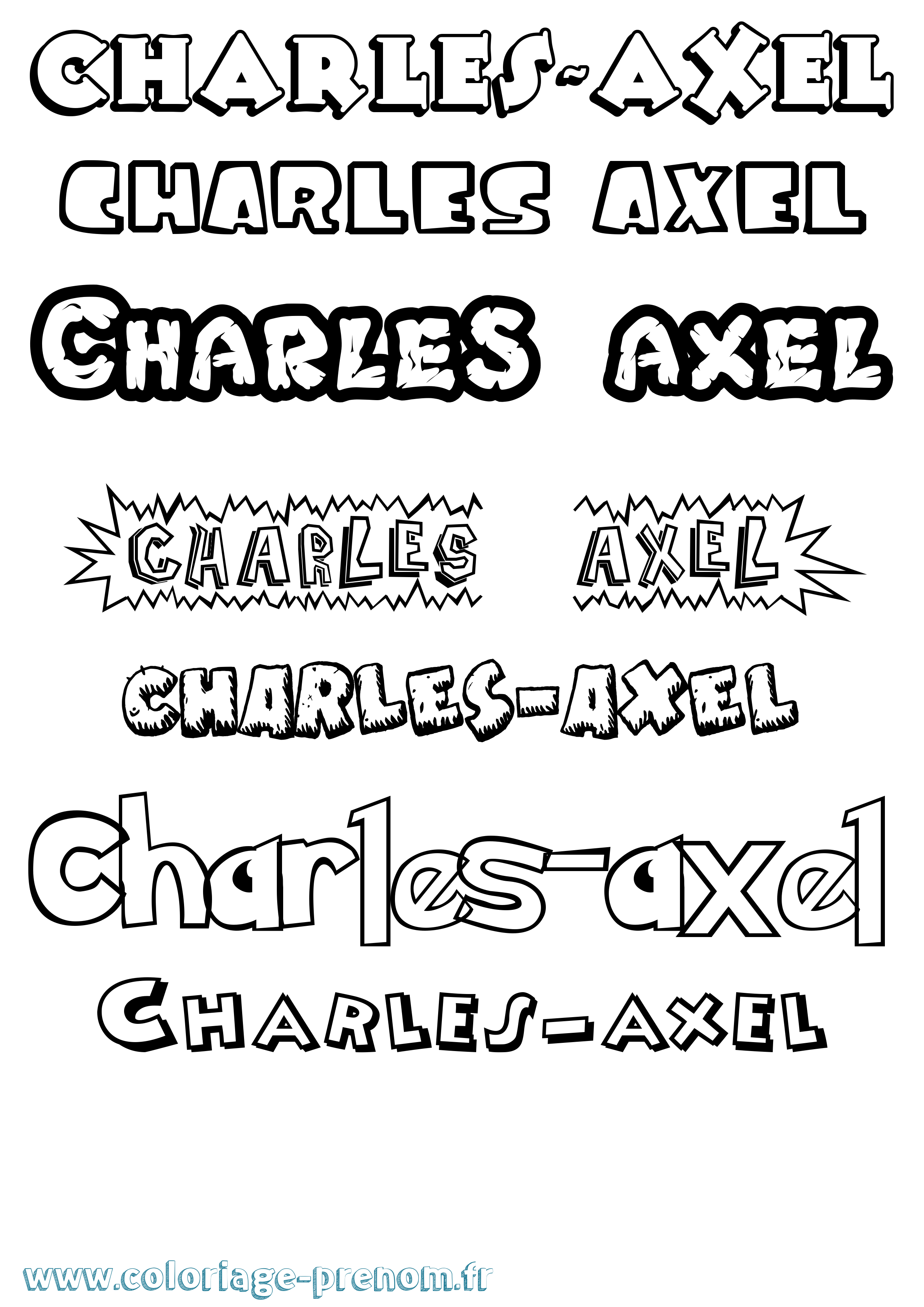 Coloriage Charles-Axel Dessin Animé Coloriage prénom Charles-Axel Dessin Animé