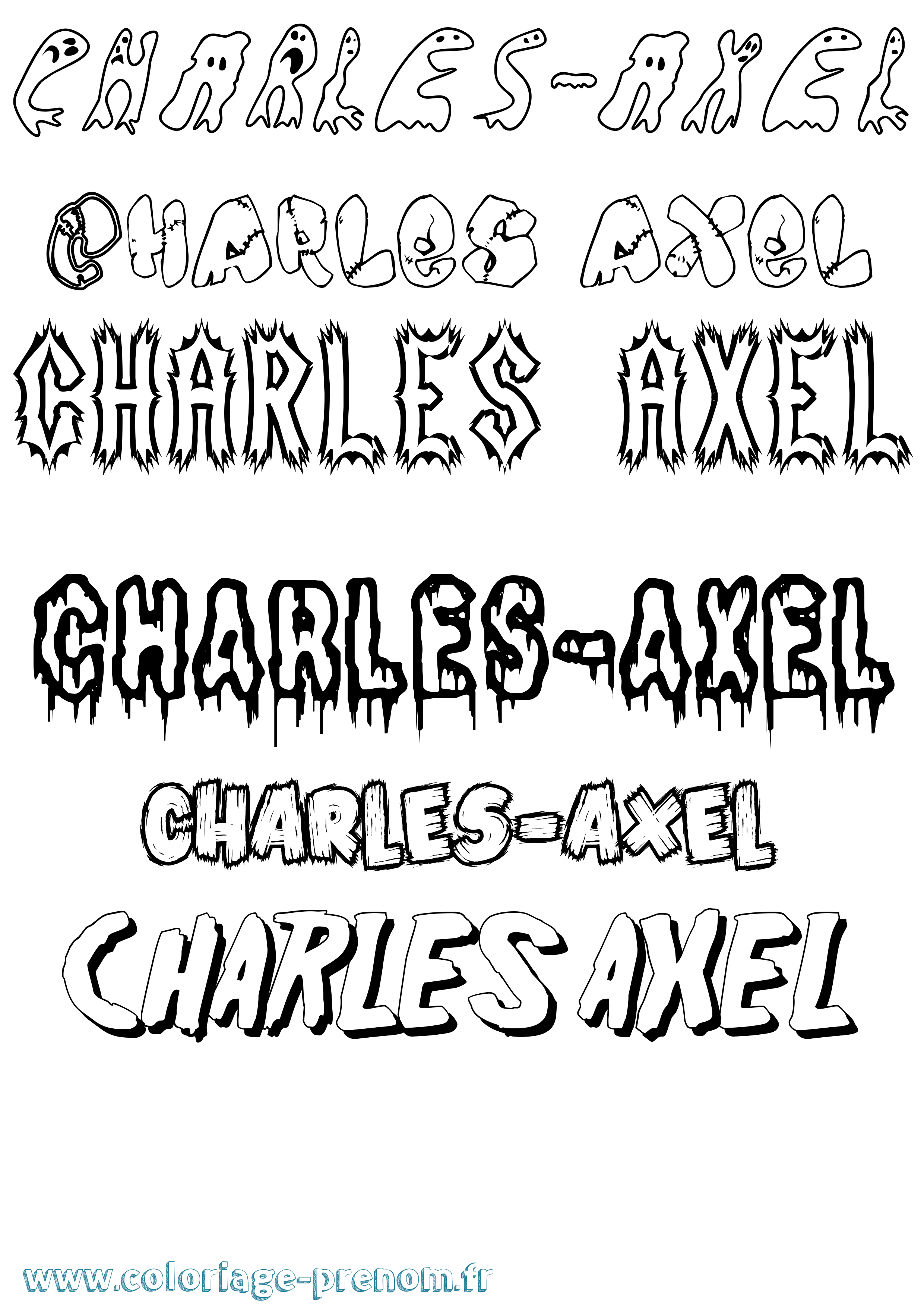 Coloriage Charles-Axel Frisson Coloriage prénom Charles-Axel Frisson