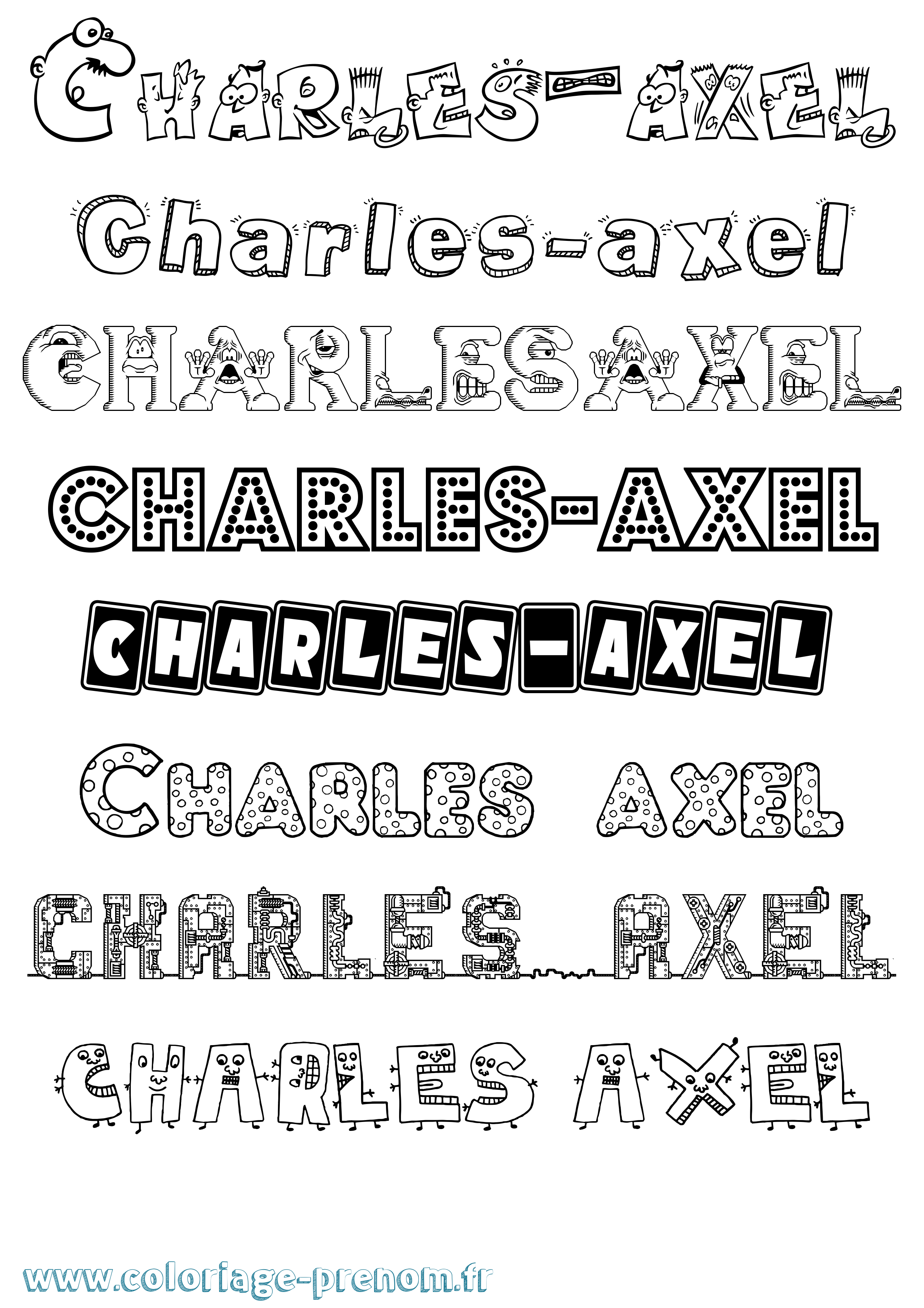 Coloriage Charles-Axel Fun Coloriage prénom Charles-Axel Fun