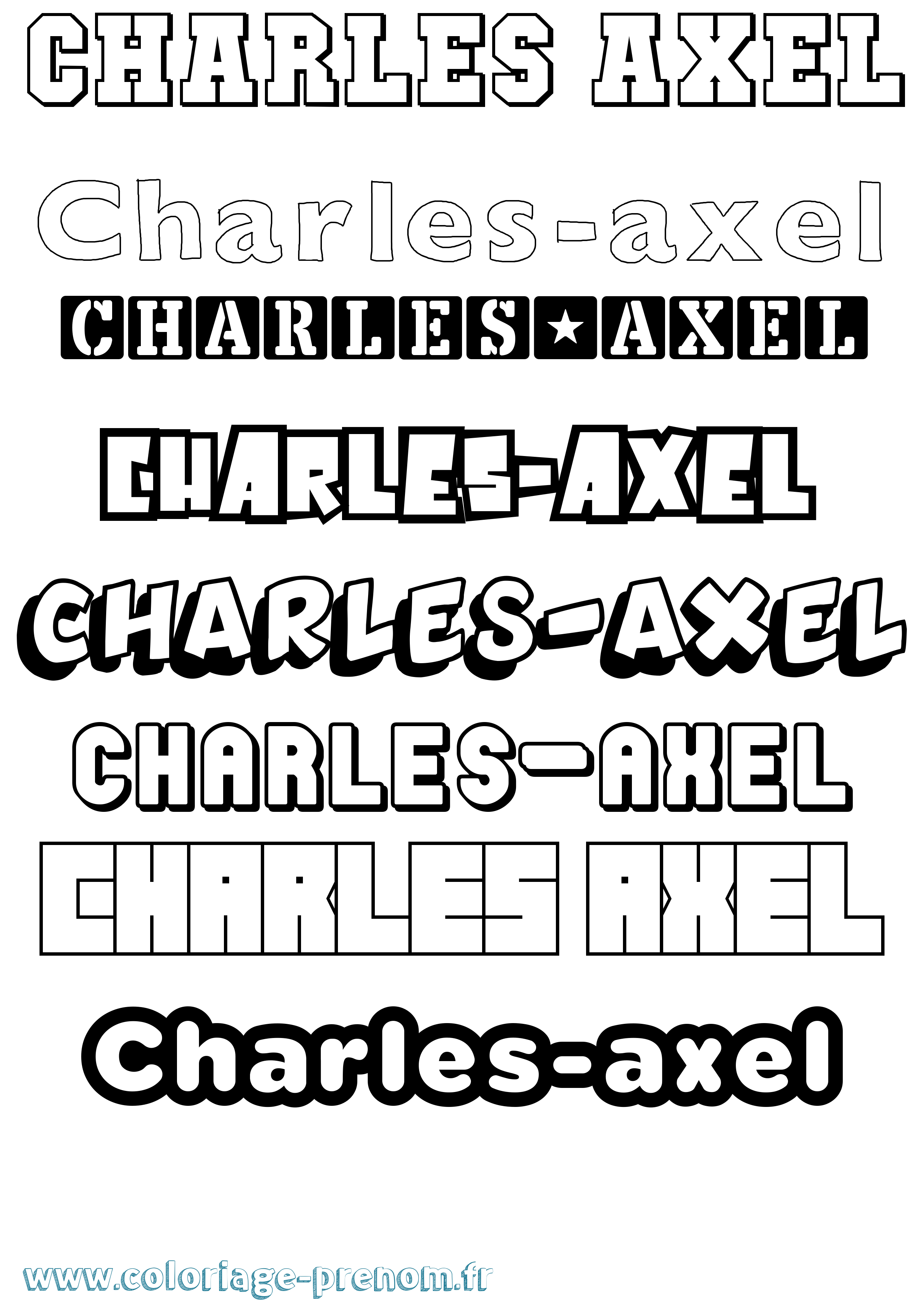 Coloriage Charles-Axel Simple Coloriage prénom Charles-Axel Simple