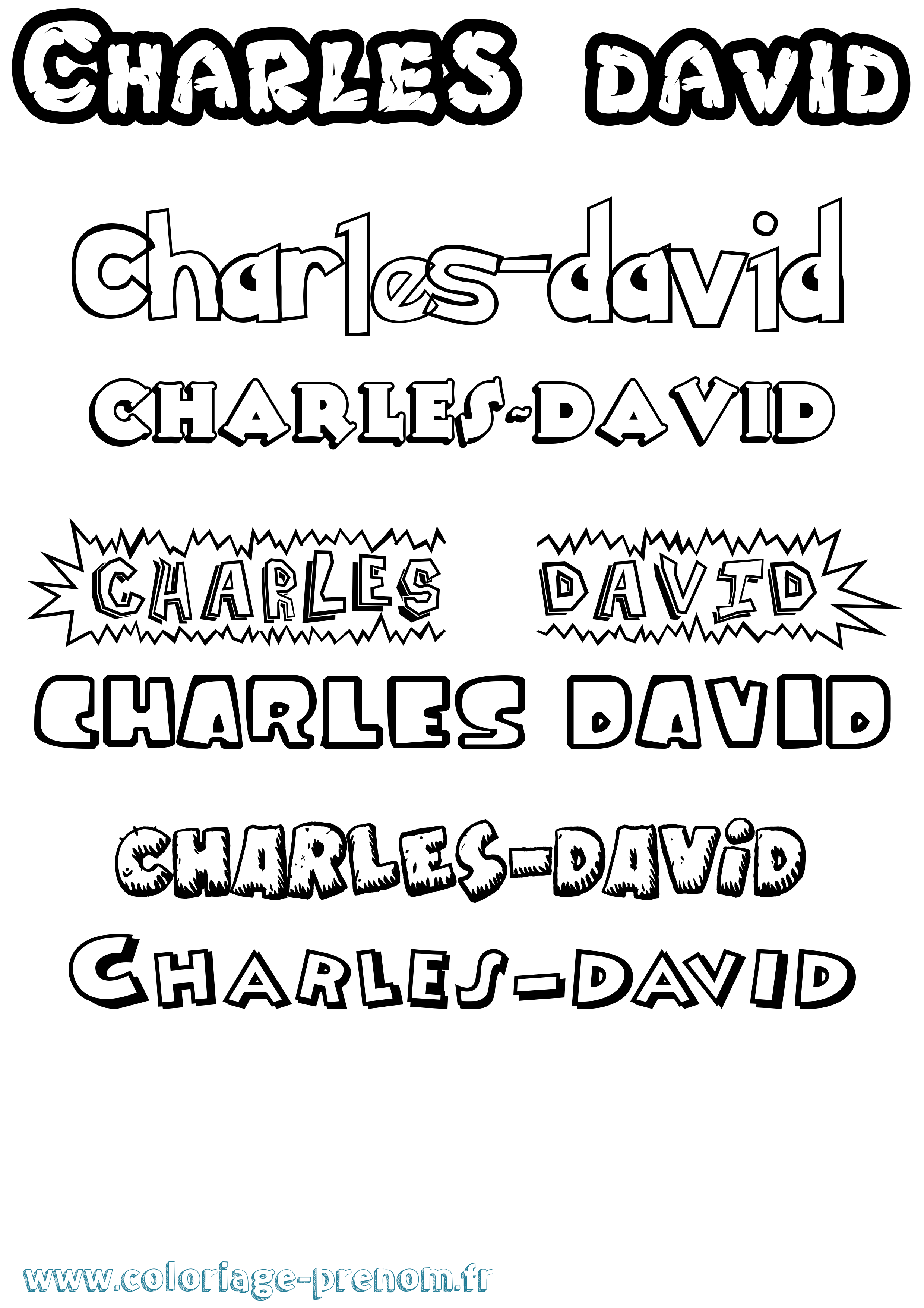 Coloriage Charles-David Dessin Animé Coloriage prénom Charles-David Dessin Animé