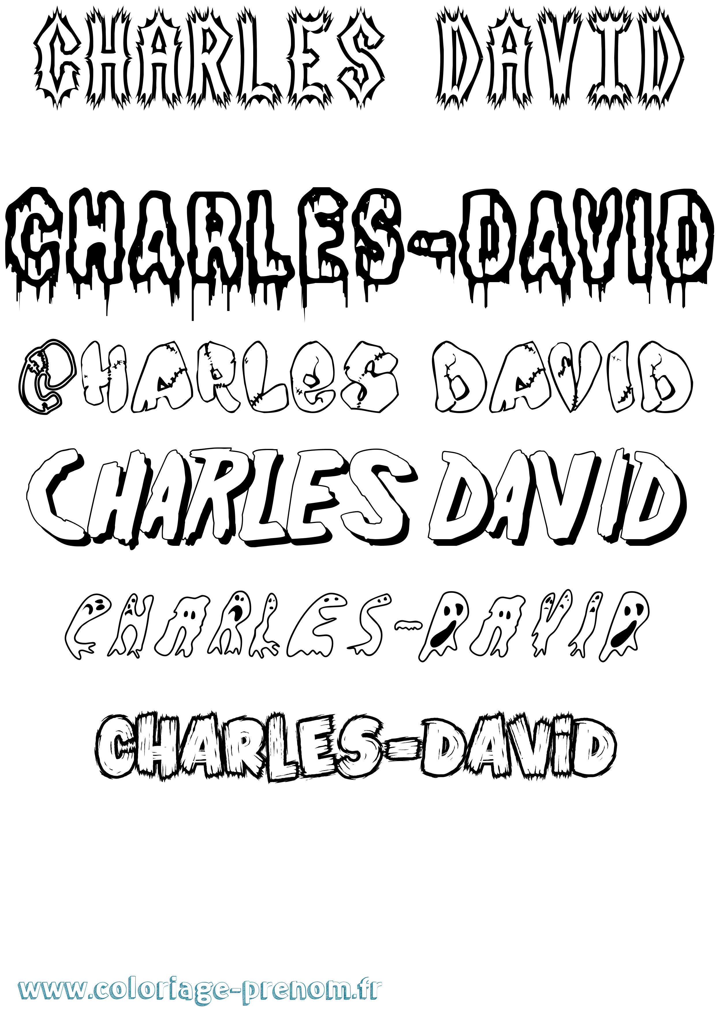 Coloriage Charles-David Frisson Coloriage prénom Charles-David Frisson