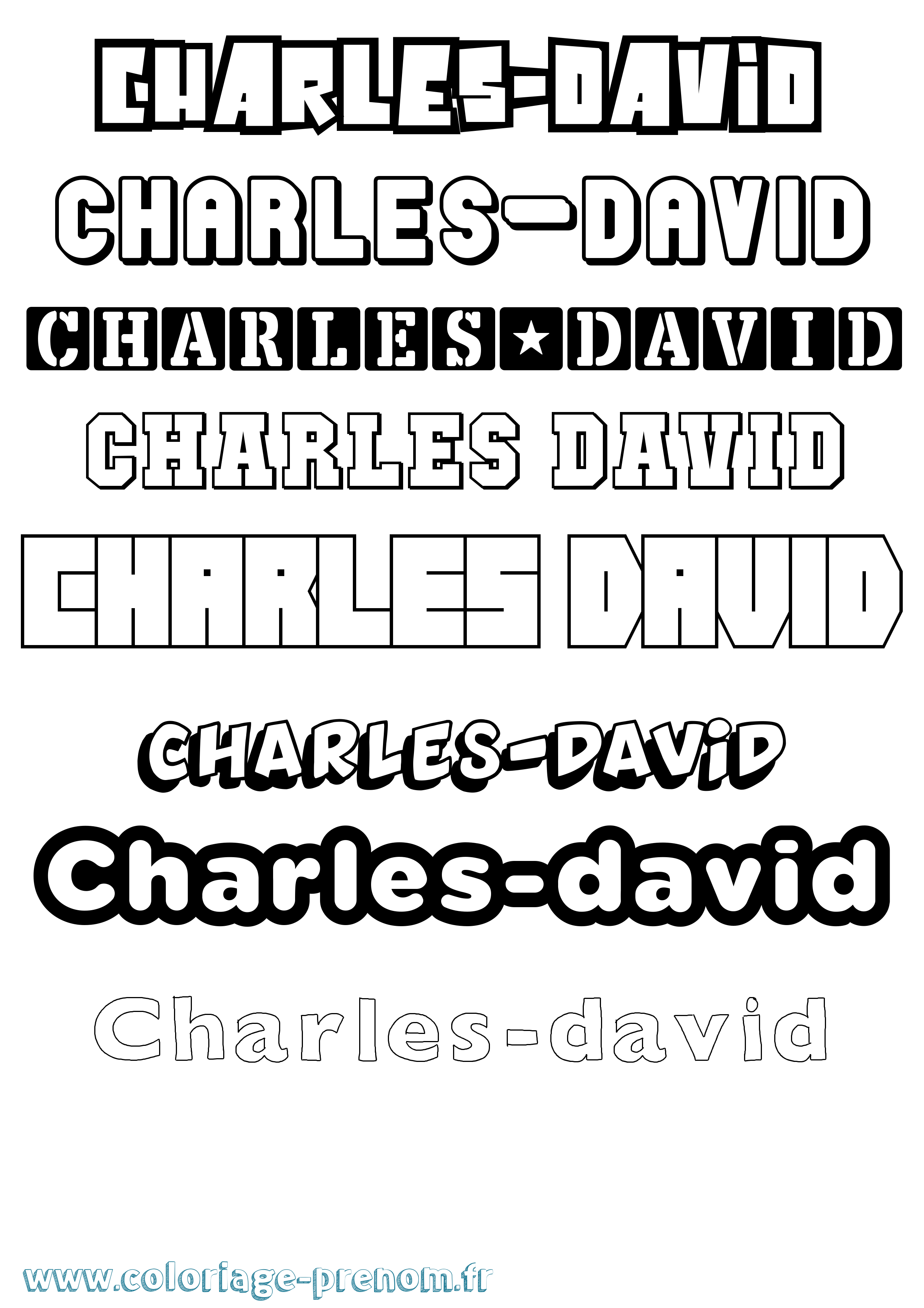 Coloriage Charles-David Simple Coloriage prénom Charles-David Simple