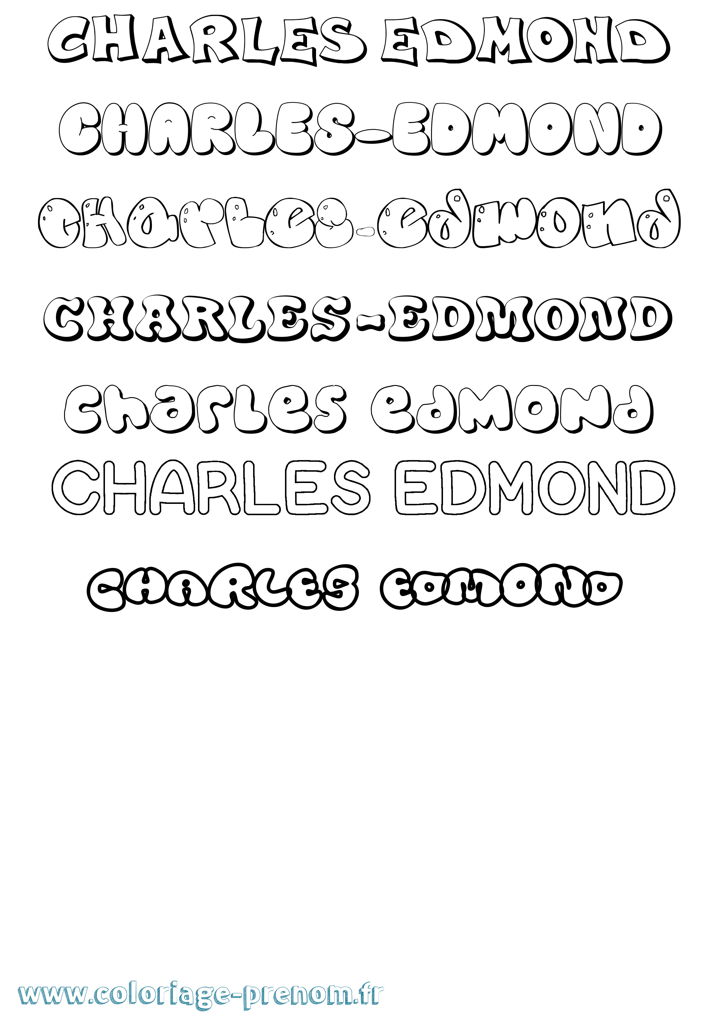 Coloriage Charles-Edmond Bubble Coloriage prénom Charles-Edmond Bubble