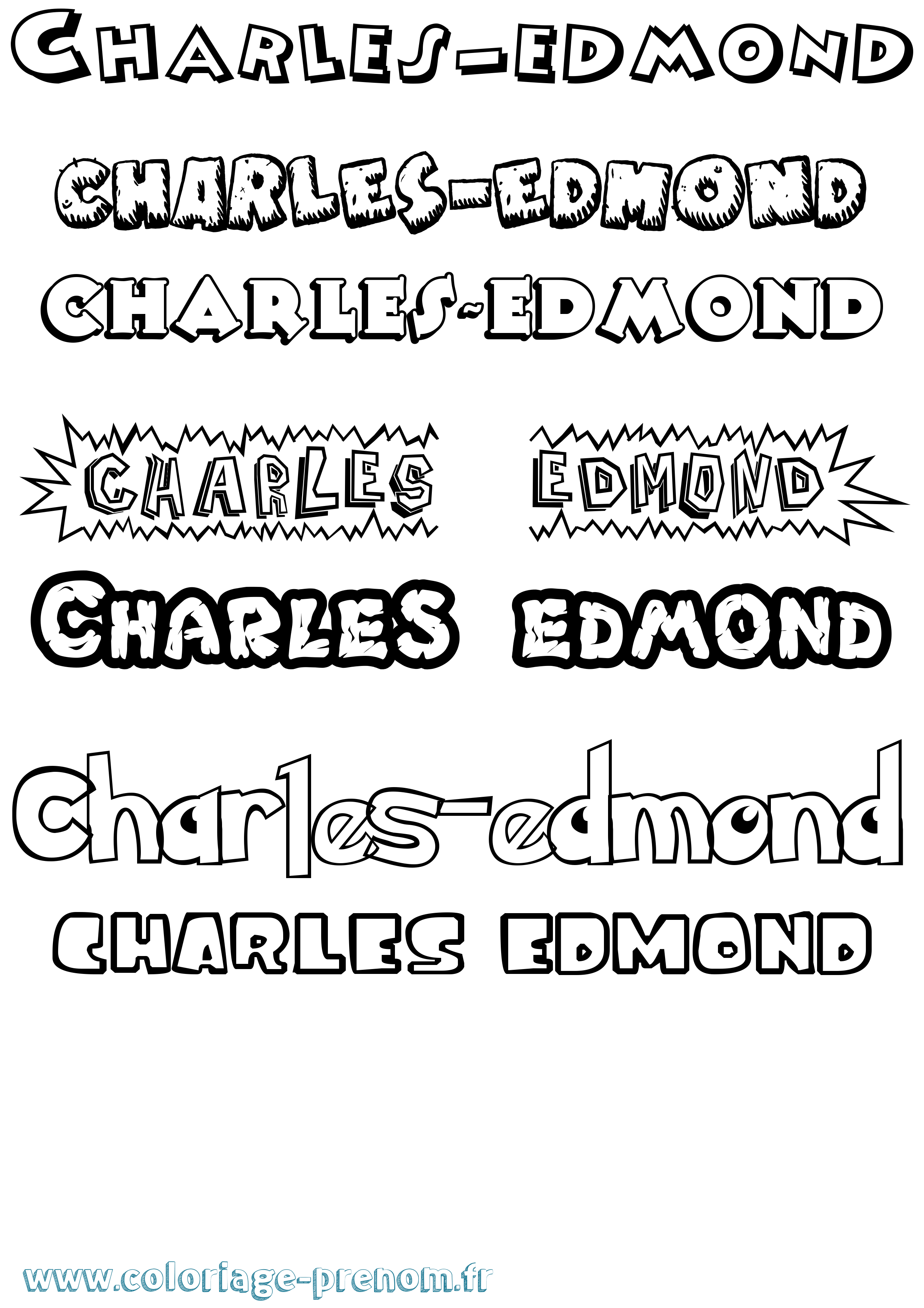 Coloriage Charles-Edmond Dessin Animé Coloriage prénom Charles-Edmond Dessin Animé