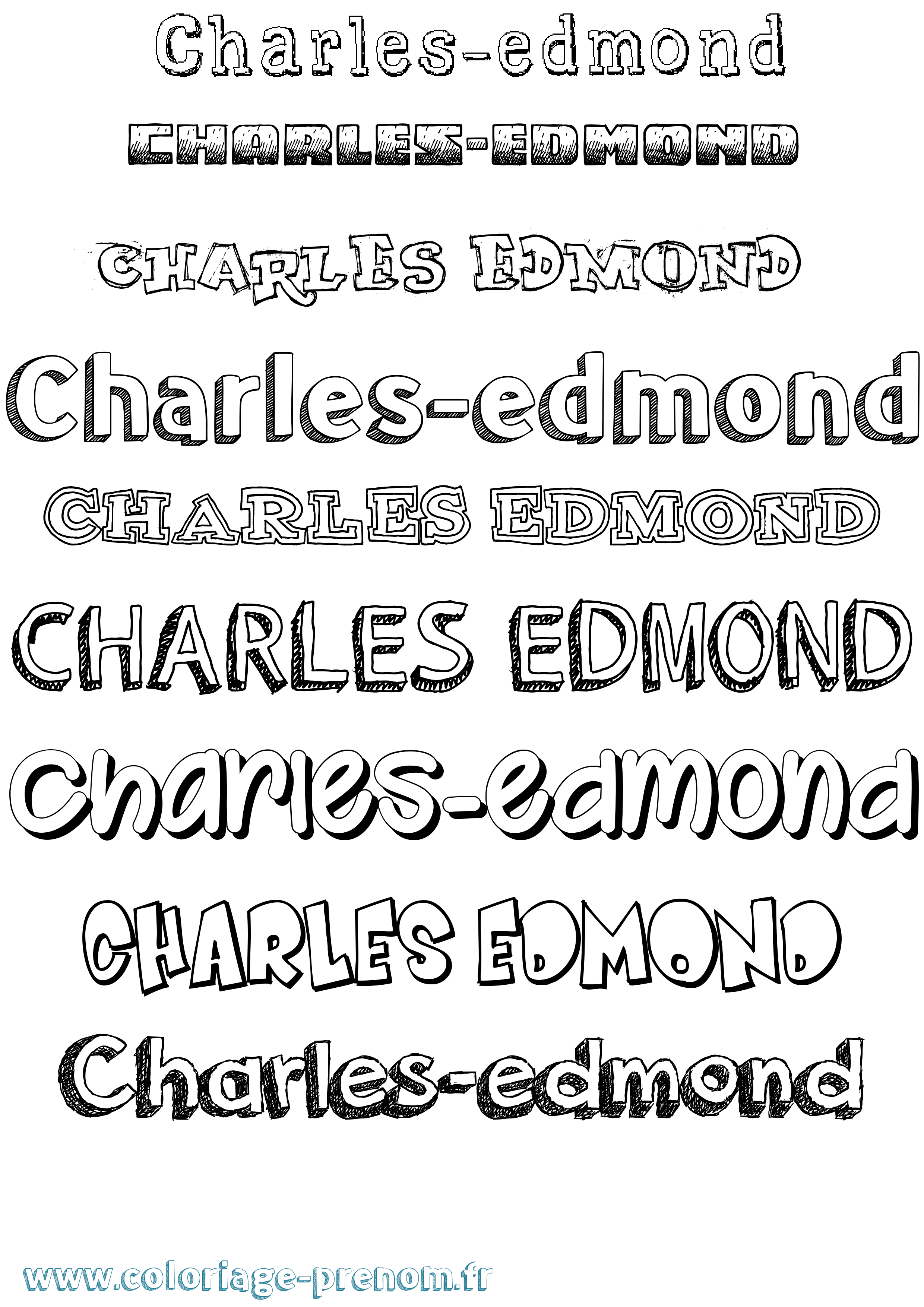 Coloriage Charles-Edmond Dessiné Coloriage prénom Charles-Edmond Dessiné