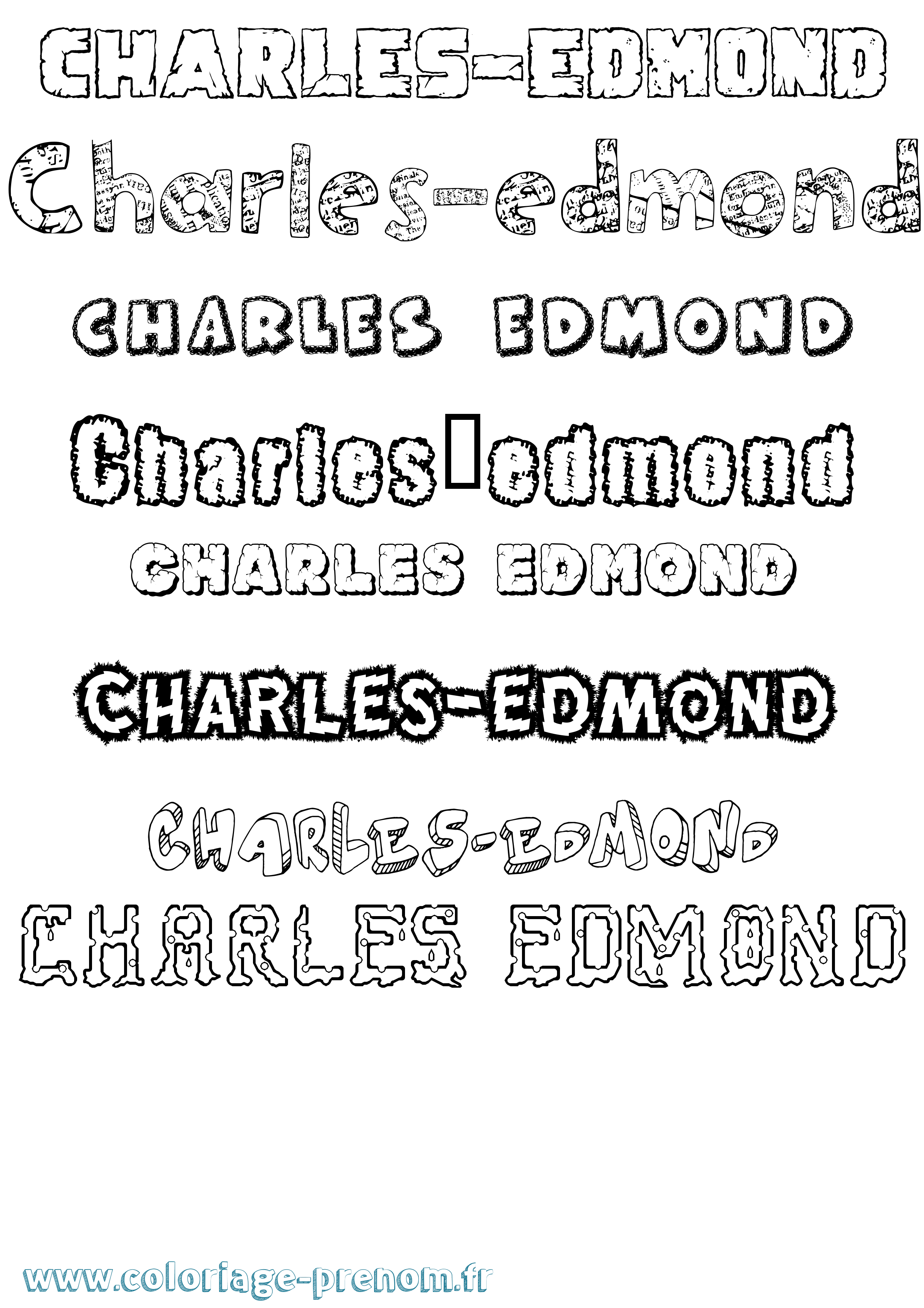 Coloriage Charles-Edmond Destructuré Coloriage prénom Charles-Edmond Destructuré