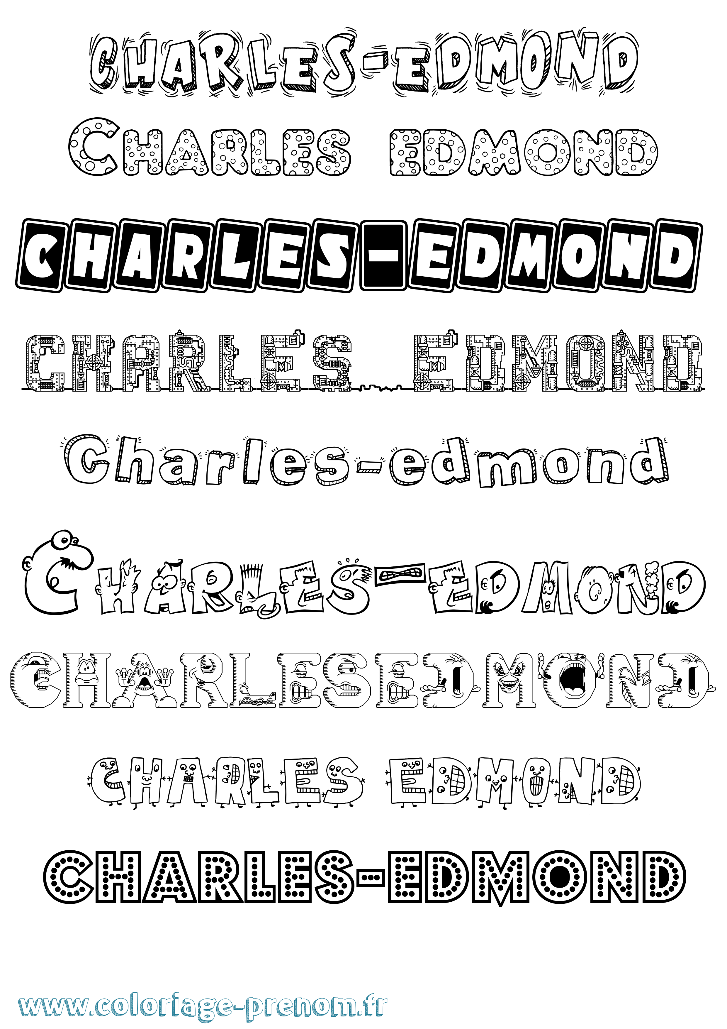 Coloriage Charles-Edmond Fun Coloriage prénom Charles-Edmond Fun