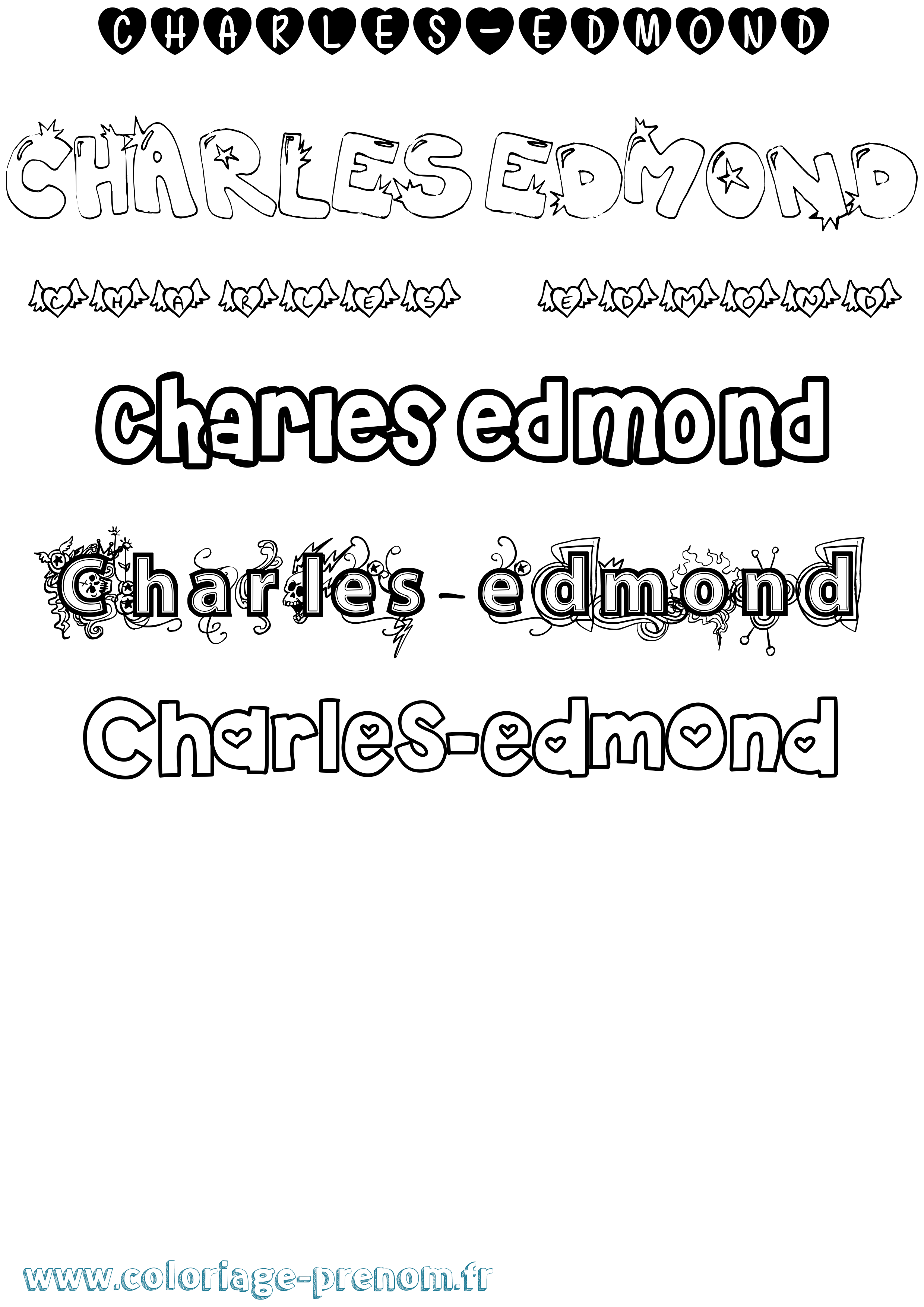 Coloriage Charles-Edmond Girly Coloriage prénom Charles-Edmond Girly