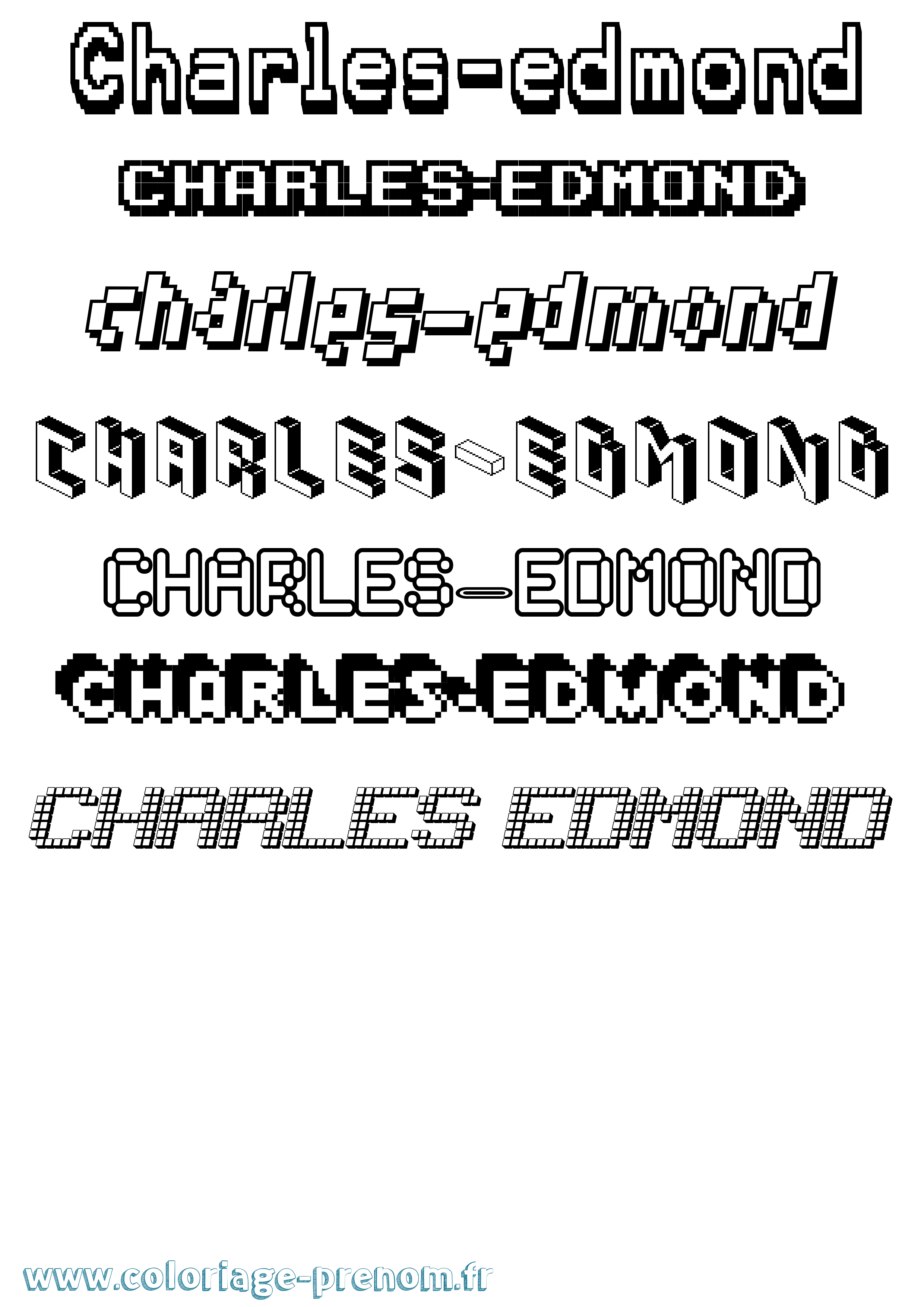Coloriage Charles-Edmond Pixel Coloriage prénom Charles-Edmond Pixel