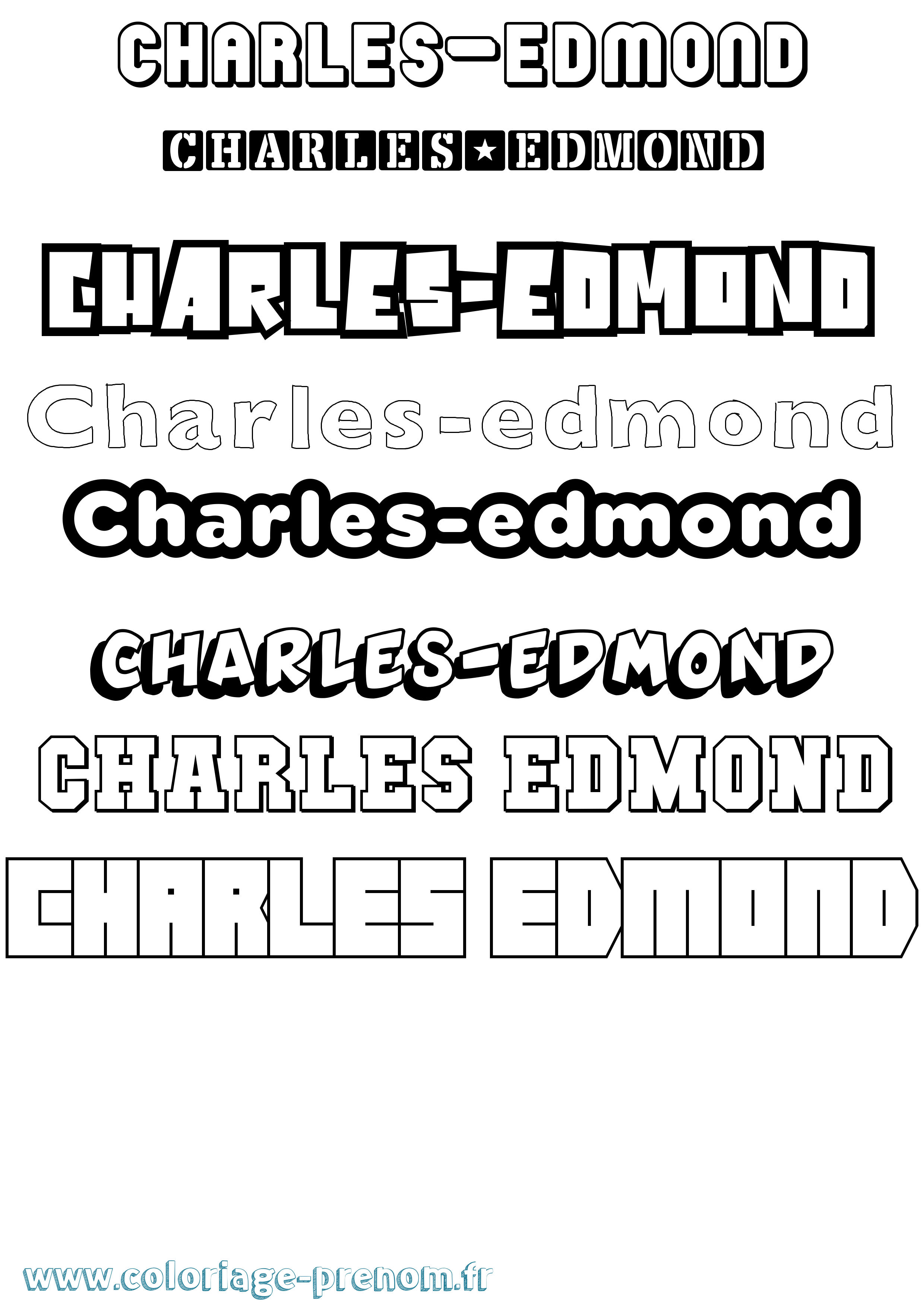 Coloriage Charles-Edmond Simple Coloriage prénom Charles-Edmond Simple