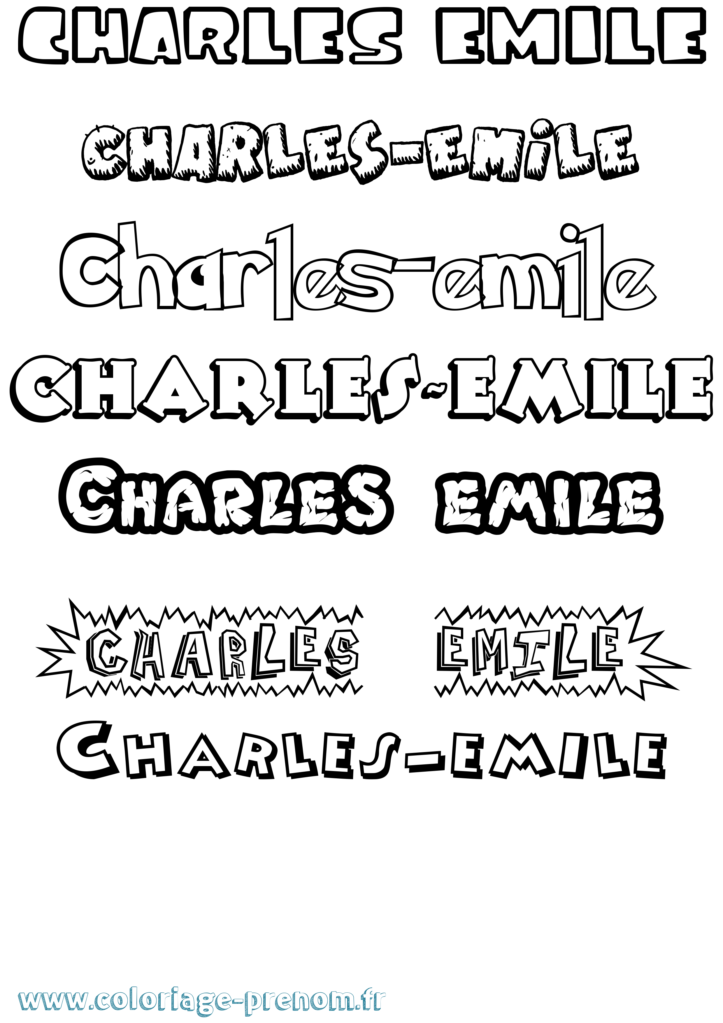 Coloriage Charles-Emile Dessin Animé Coloriage prénom Charles-Emile Dessin Animé