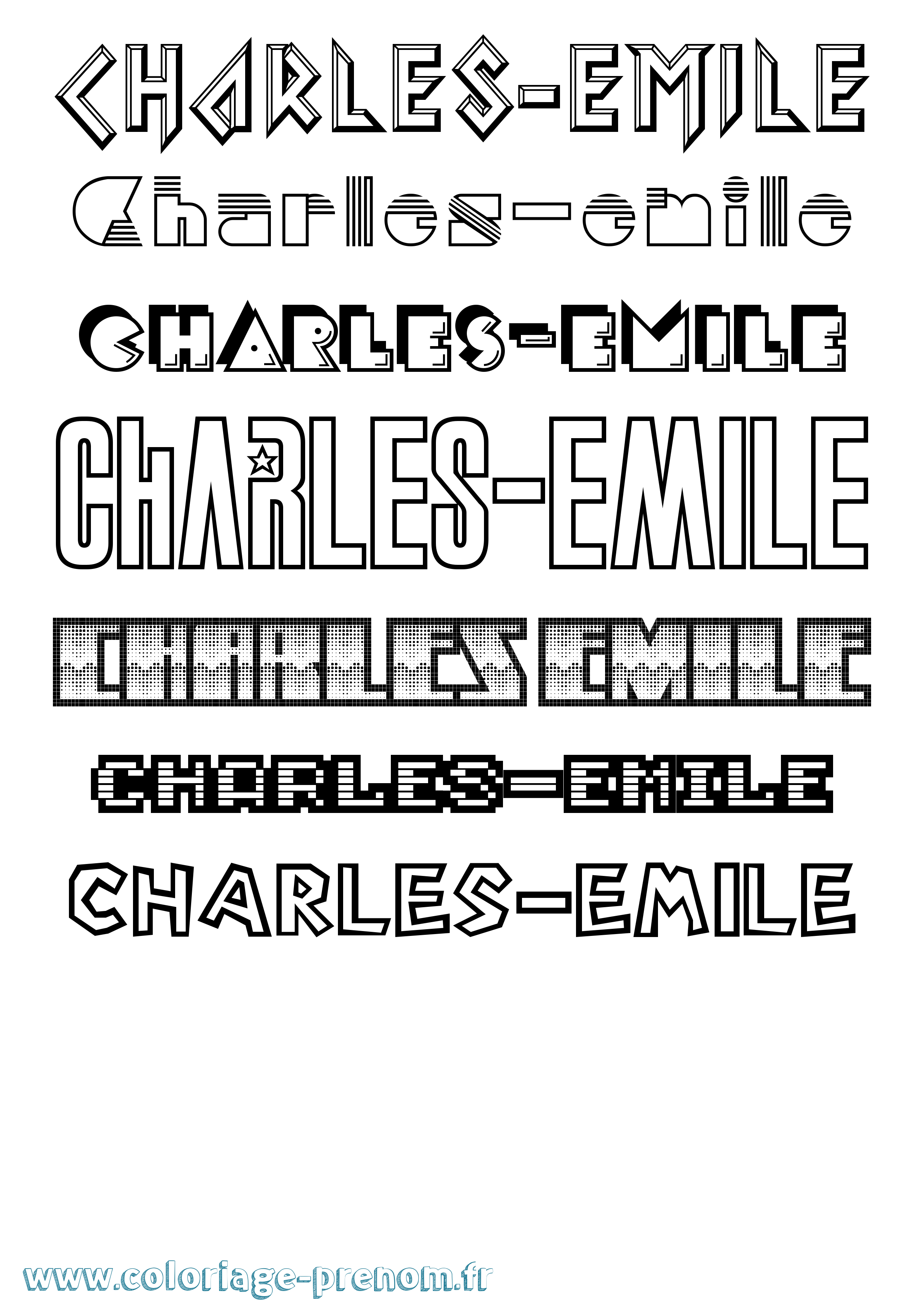 Coloriage Charles-Emile Jeux Vidéos Coloriage prénom Charles-Emile Jeux Vidéos