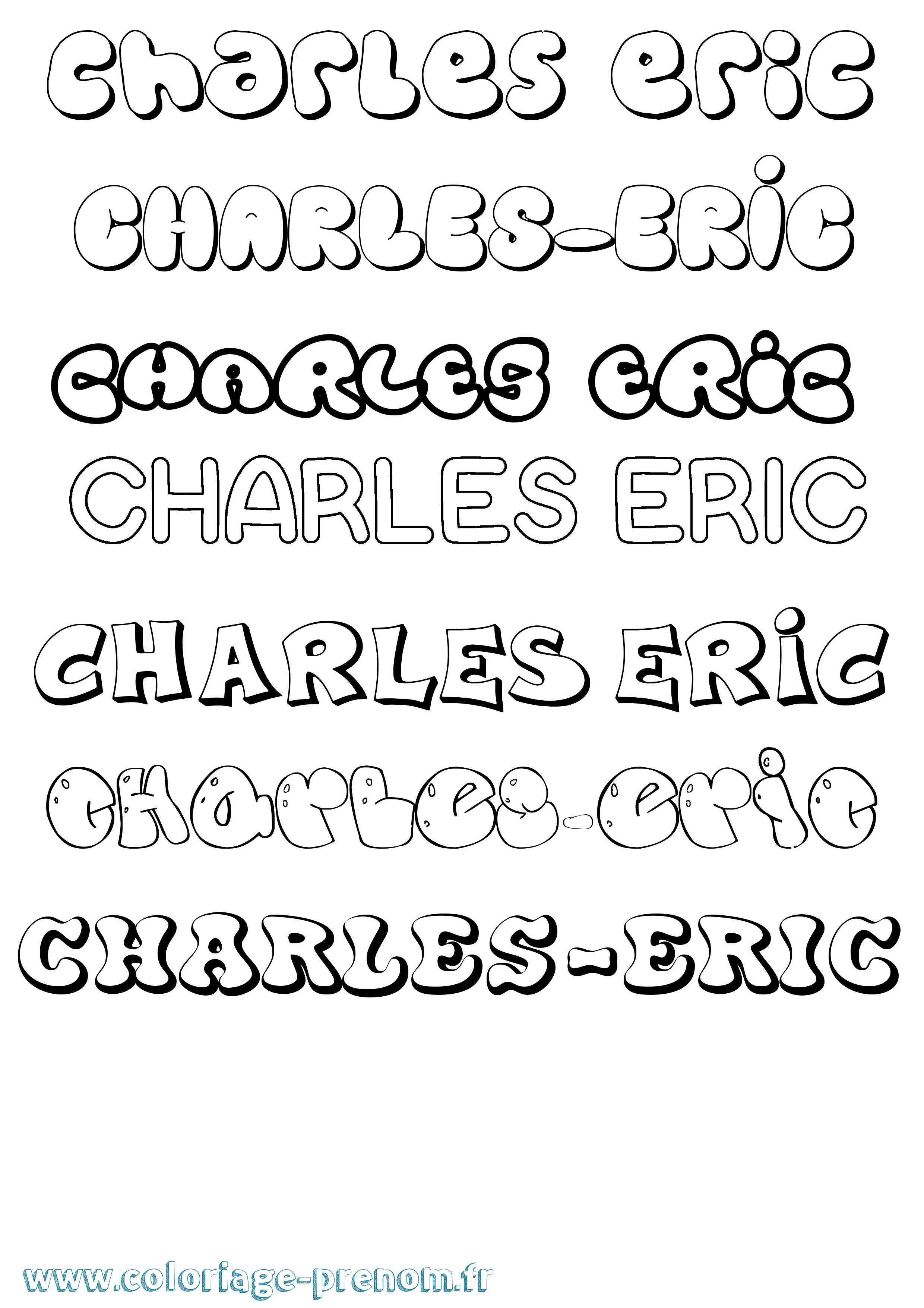 Coloriage Charles-Eric Bubble Coloriage prénom Charles-Eric Bubble