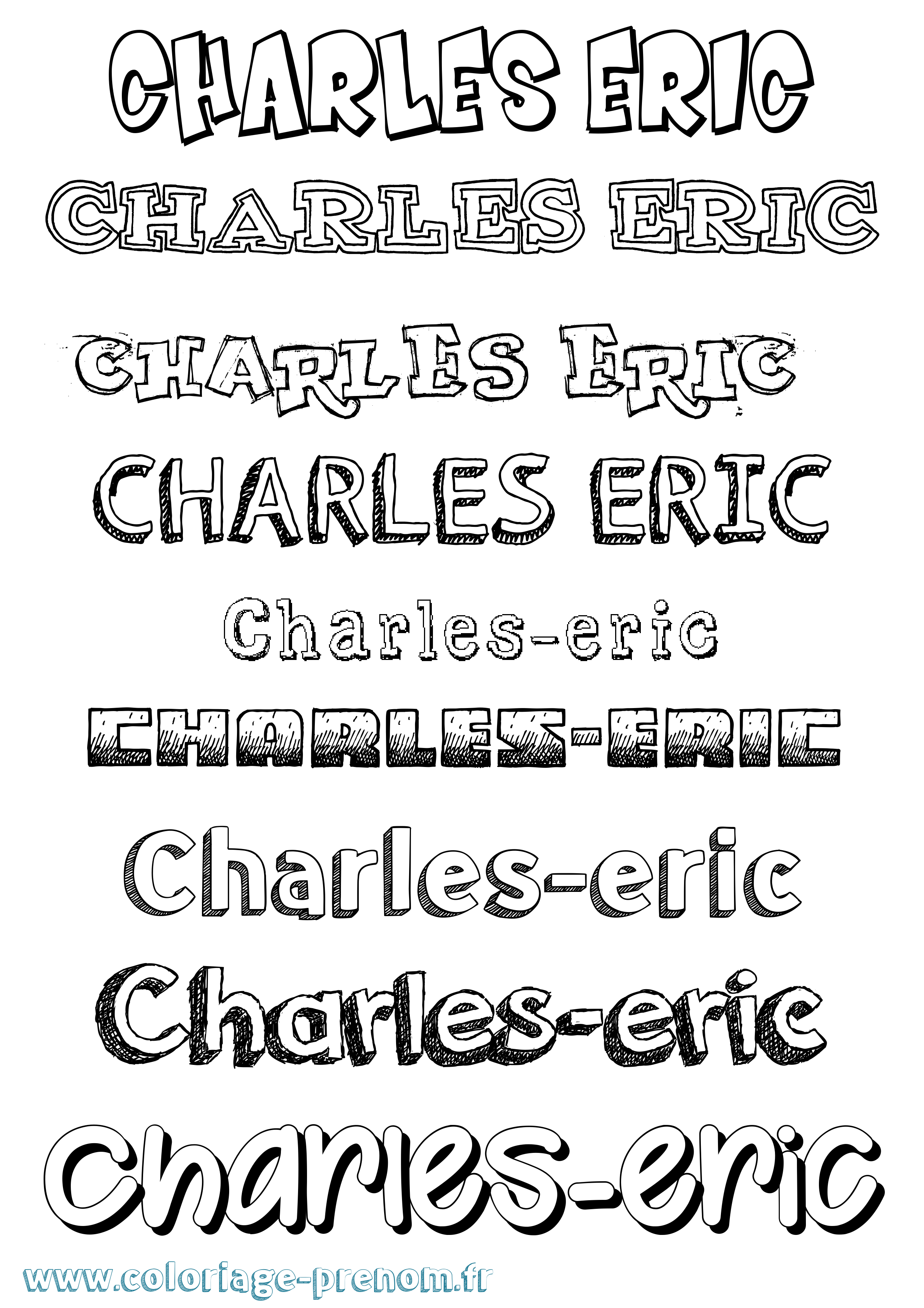 Coloriage Charles-Eric Dessiné Coloriage prénom Charles-Eric Dessiné