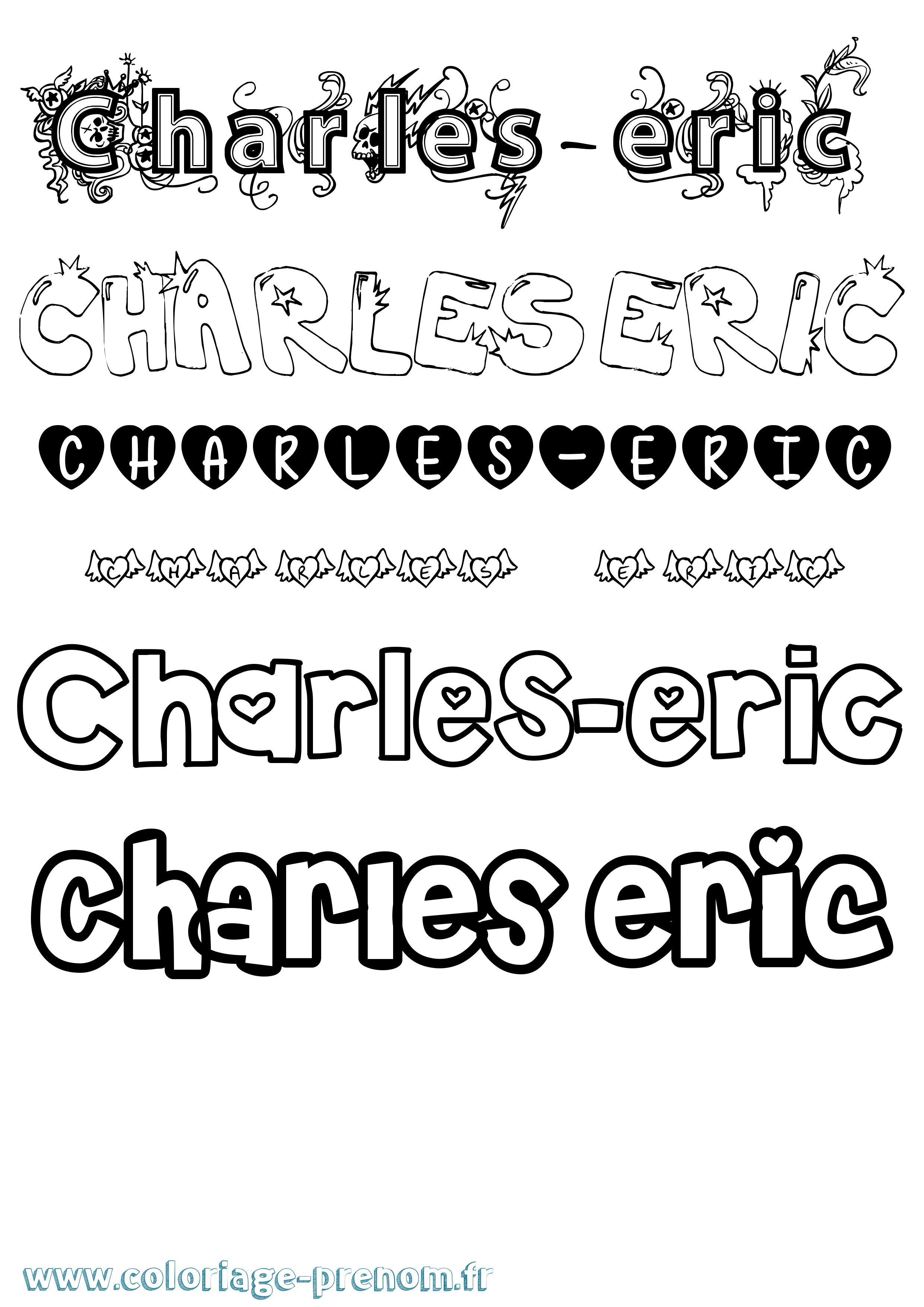 Coloriage Charles-Eric Girly Coloriage prénom Charles-Eric Girly