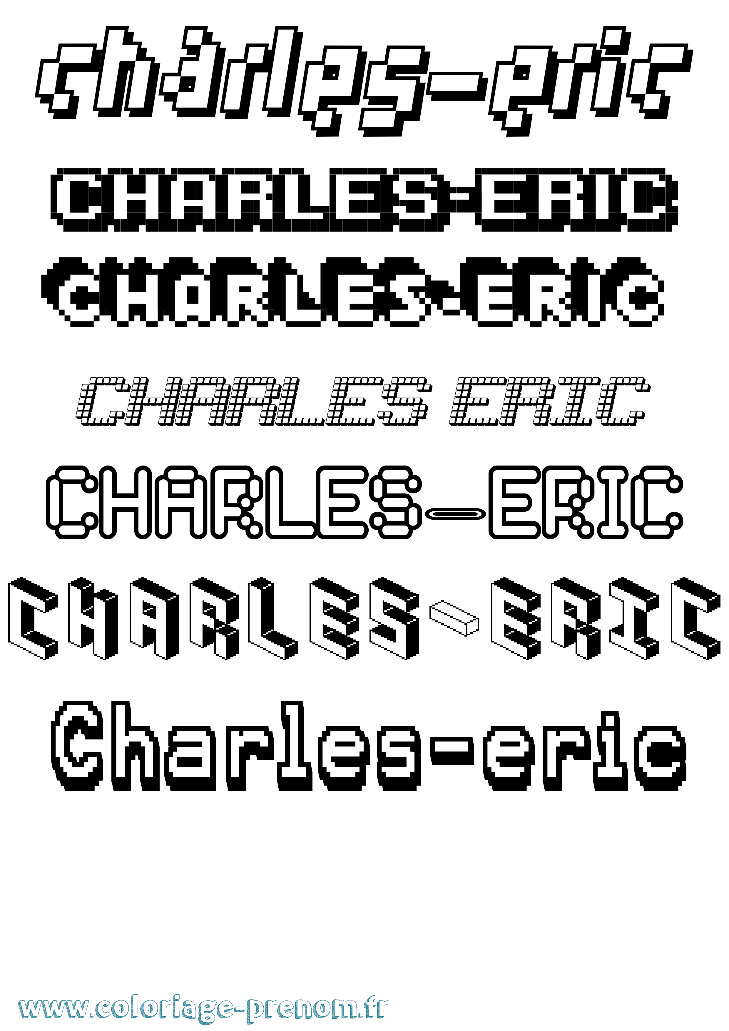 Coloriage Charles-Eric Pixel Coloriage prénom Charles-Eric Pixel