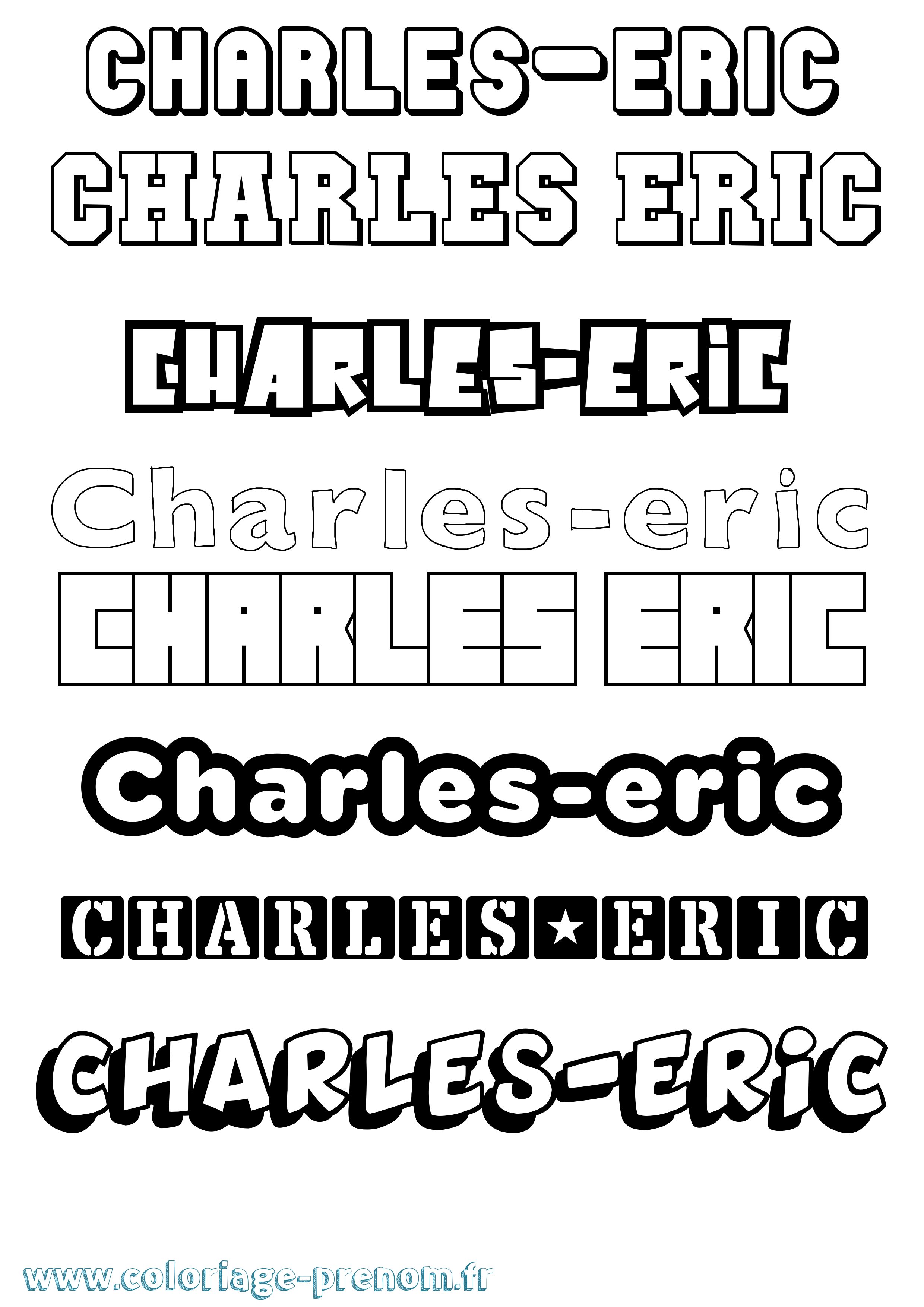 Coloriage Charles-Eric Simple Coloriage prénom Charles-Eric Simple