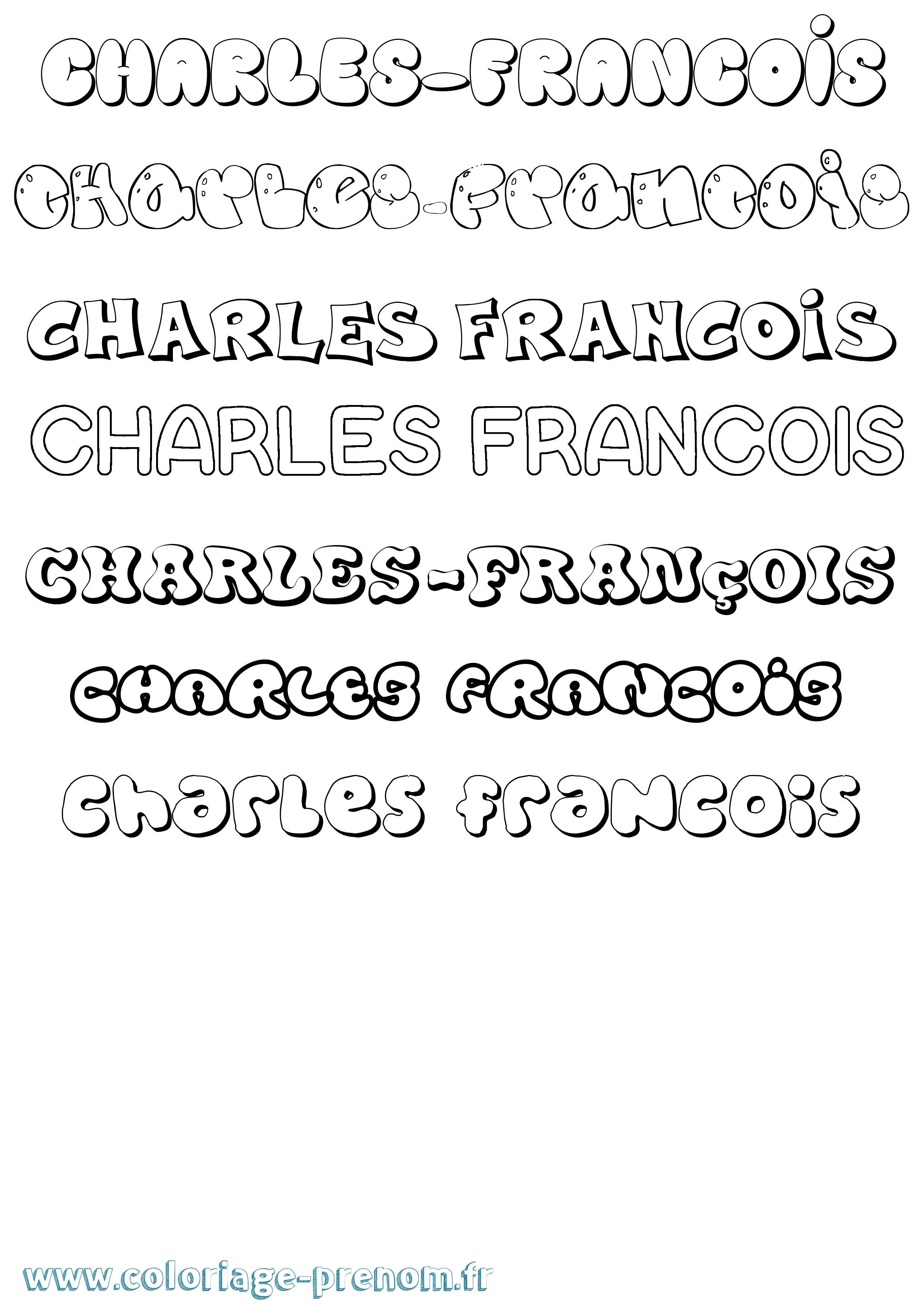 Coloriage Charles-François Bubble Coloriage prénom Charles-François Bubble