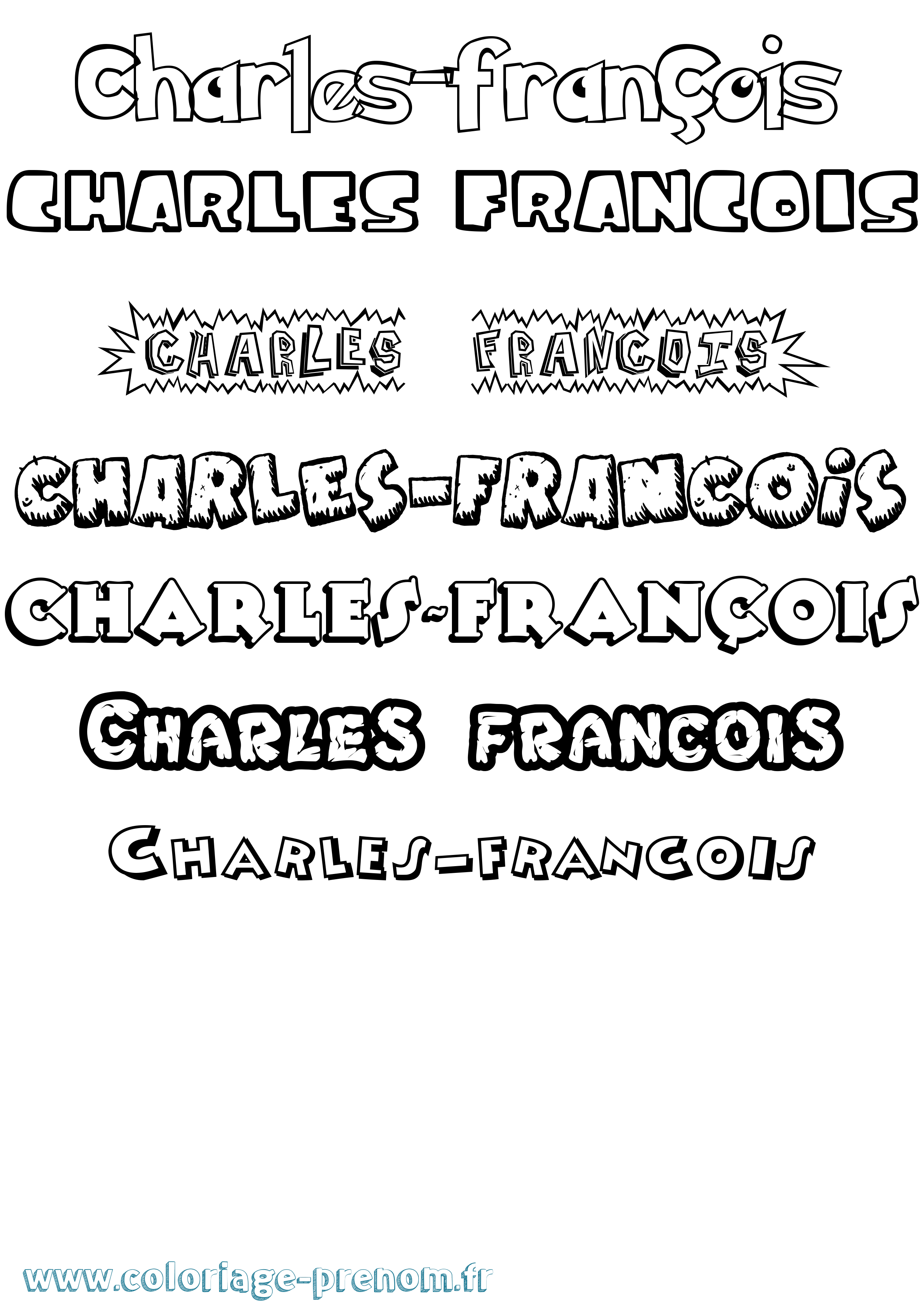 Coloriage Charles-François Dessin Animé Coloriage prénom Charles-François Dessin Animé
