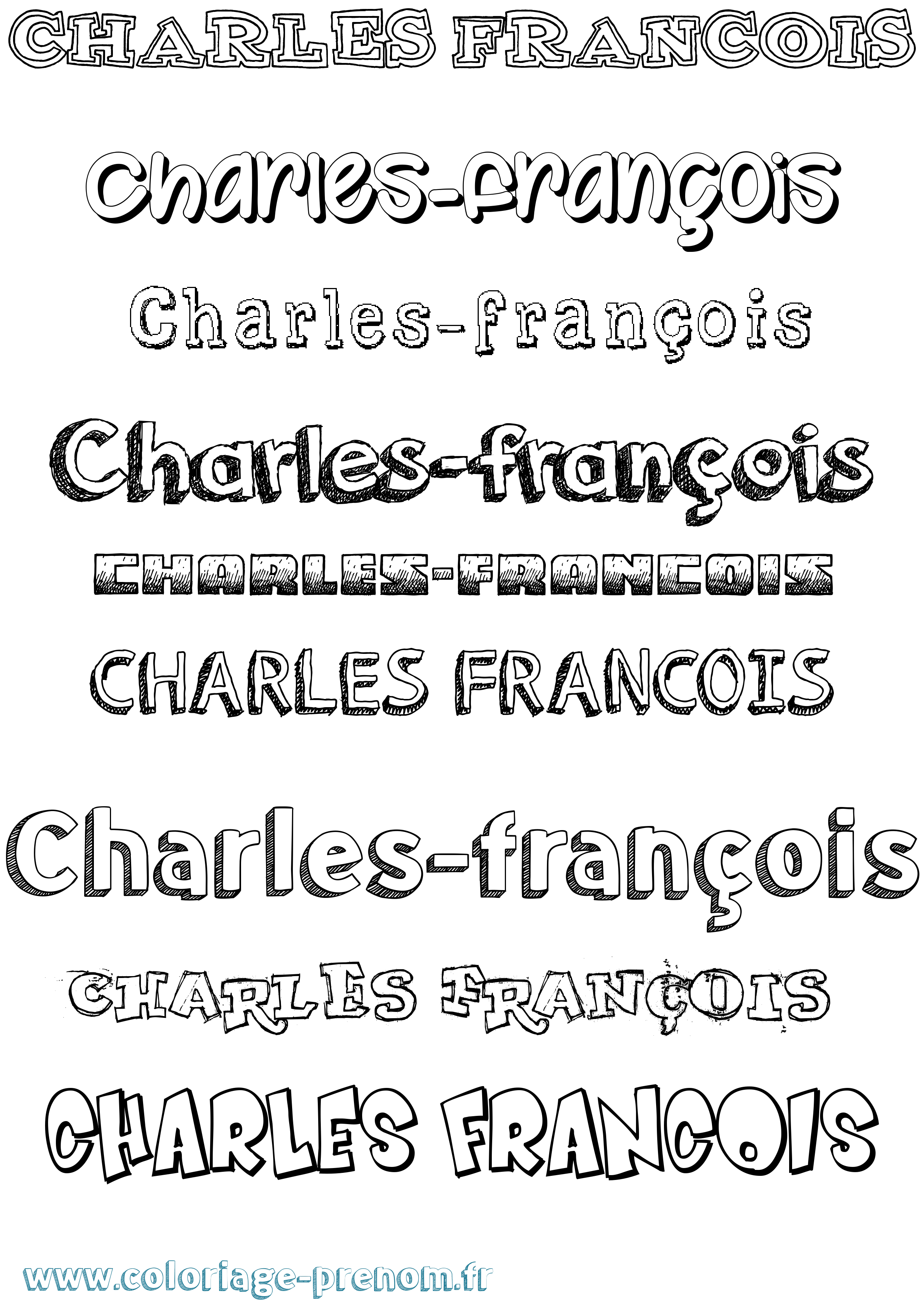 Coloriage Charles-François Dessiné Coloriage prénom Charles-François Dessiné