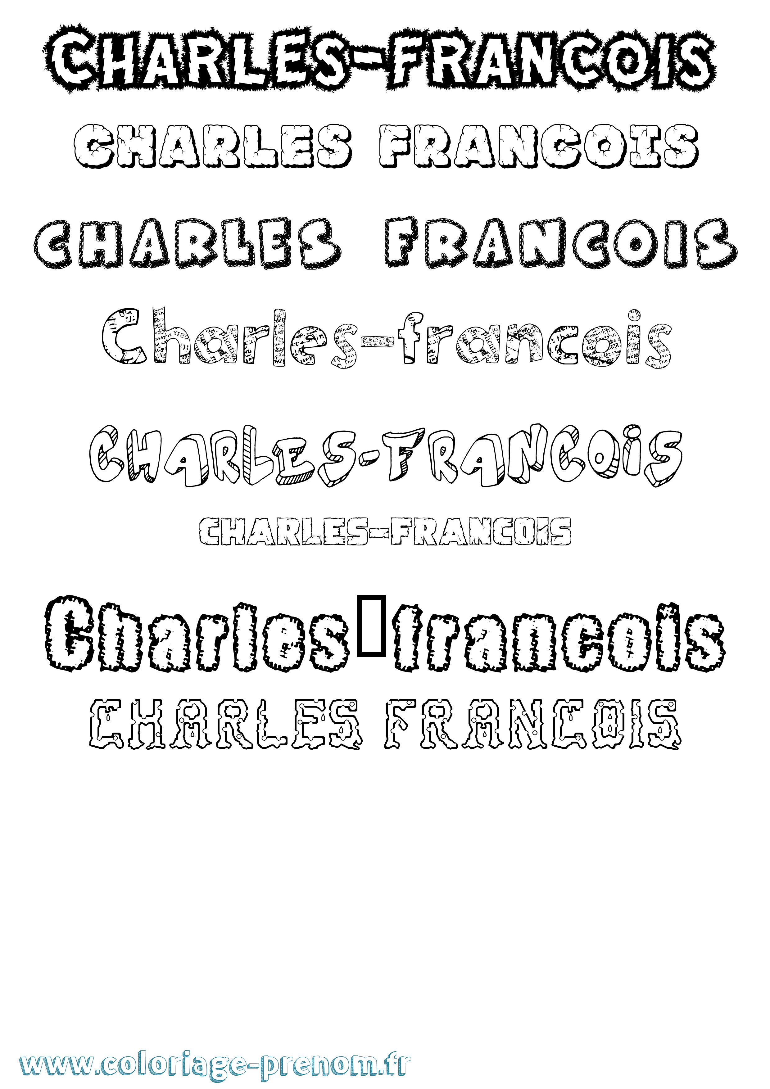 Coloriage Charles-François Destructuré Coloriage prénom Charles-François Destructuré